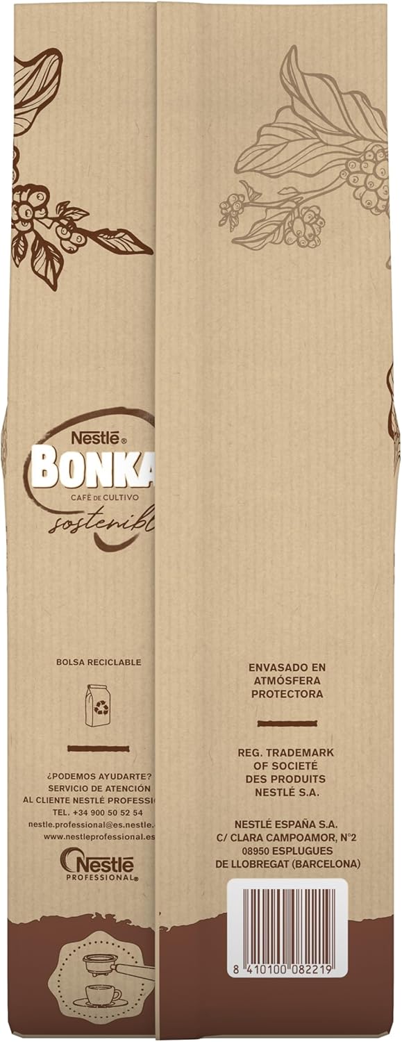 Detalle 1 de Bonka Café en grano tostado natural para hostelería ☕ 1kg