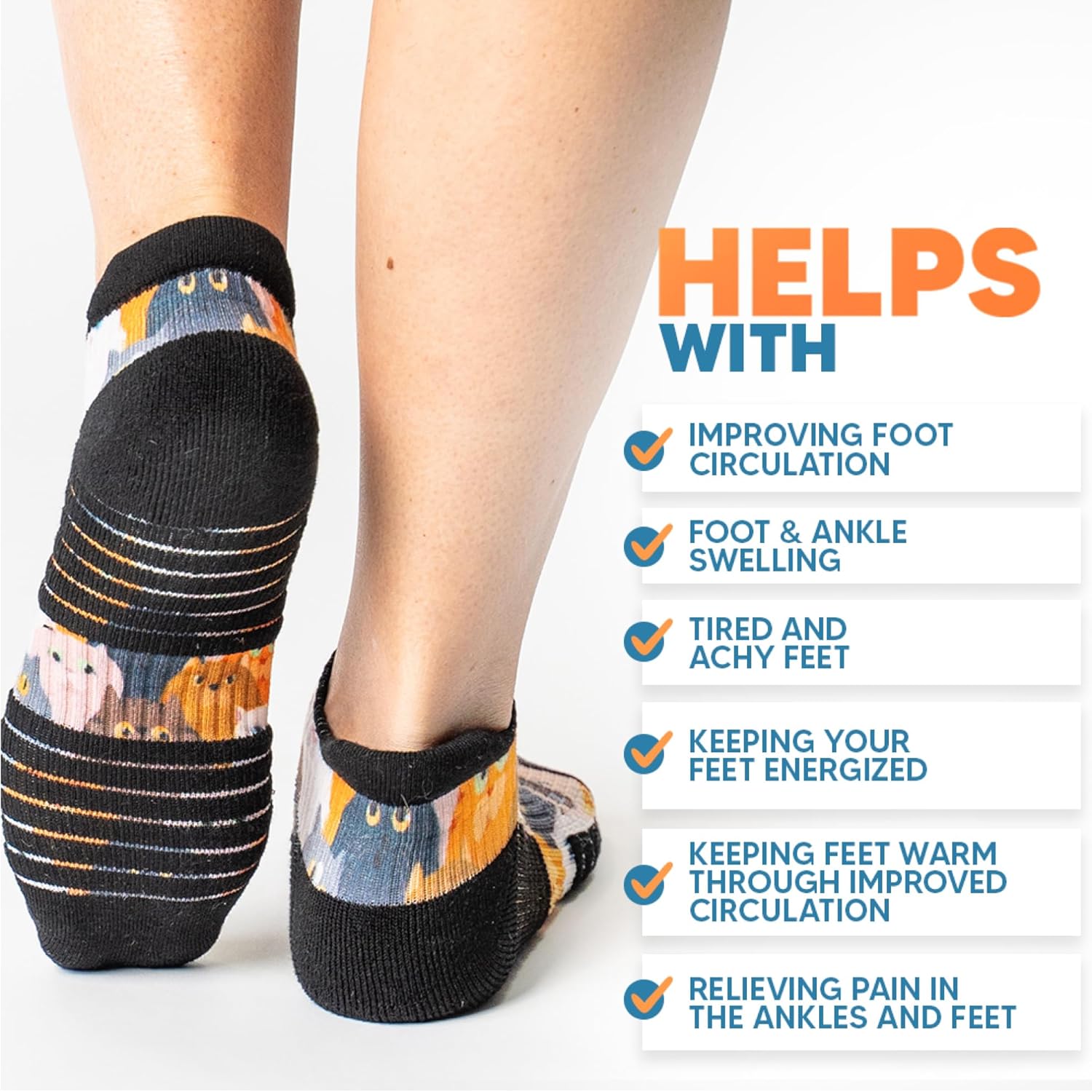 Detalle de Viasox Ankle Compression Socks (14 mmHg) for Women & Men — Extra Cushioned Support