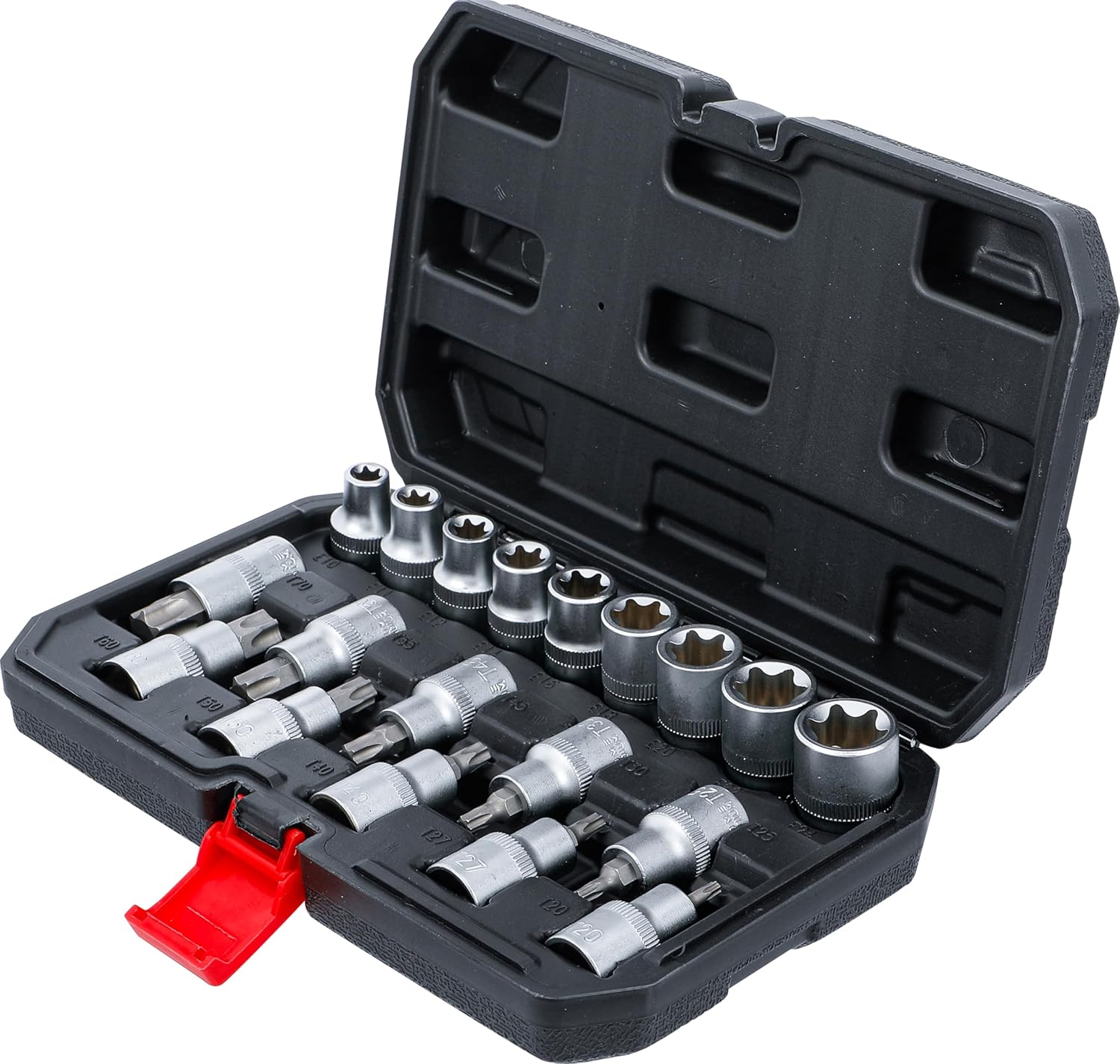 Detalle de BGS DIY 95100 set bussole femmina con inserti Torx attacco quadro 12,5 mm (1/2”), 19 pezzi