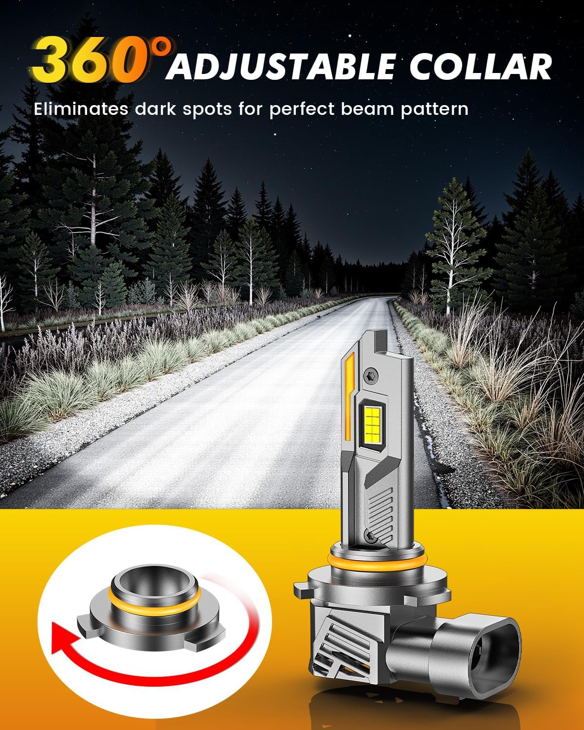 Detalle de Termitor 9005/HB3 & 9006/HB4 Fog Light Bulbs Combo (Pack of 4) — 6500K Cool White, Plug and Play