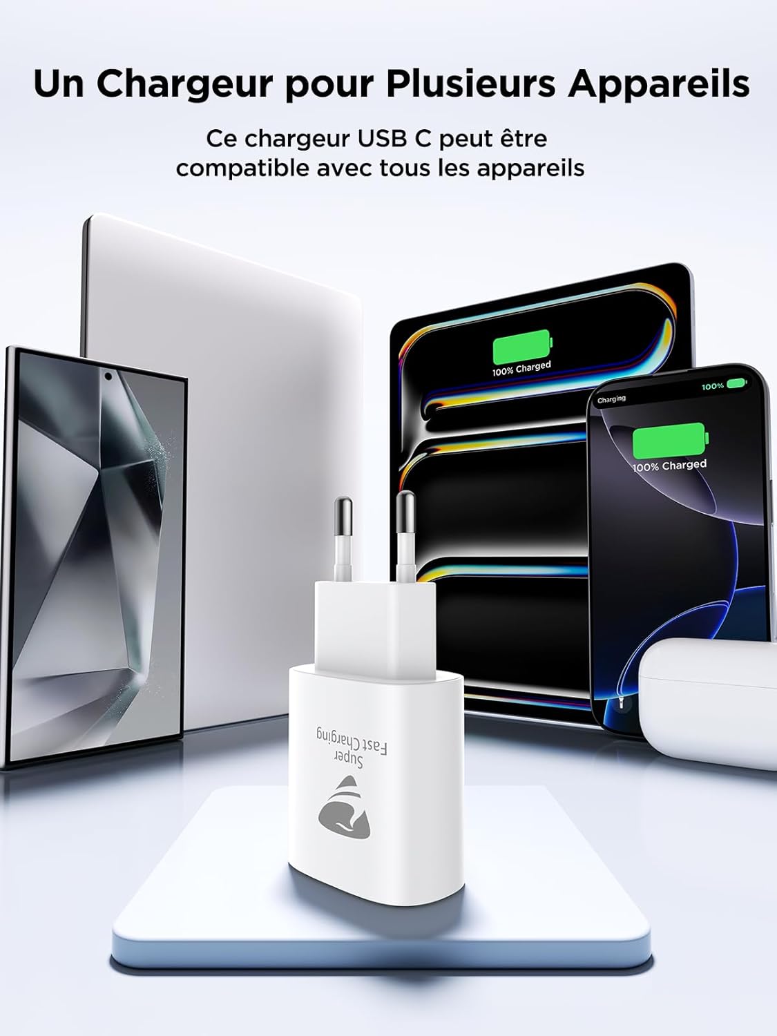Thumbnail 6 de Aioneus Prise USB C 25W — Chargeur rapide PD3.0 pour iPhone, iPad et Galaxy