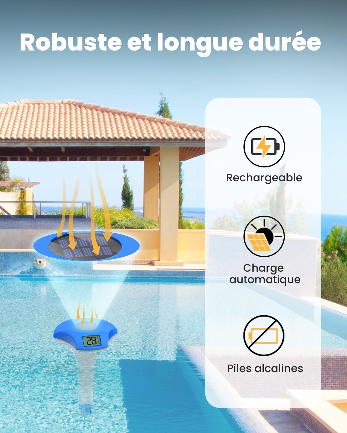 Thumbnail 1 de BALDR Thermometre Piscine flottant solaire IPX8 – lecture fiable, sans pile, pour piscine, jacuzzi, source d’eau et aquarium