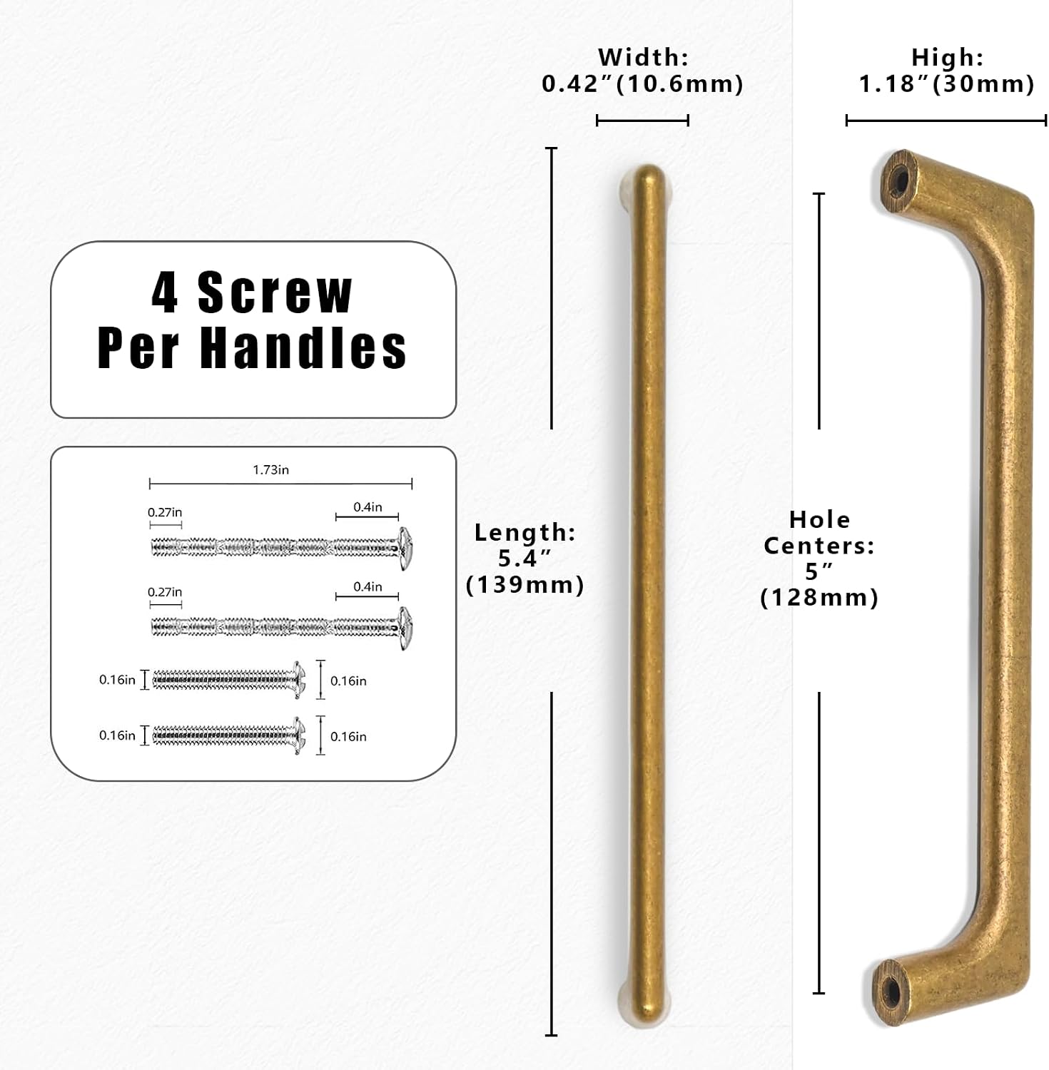 Detalle de Talentedeco Cabinet Pulls, 5-Inch Hole Spacing