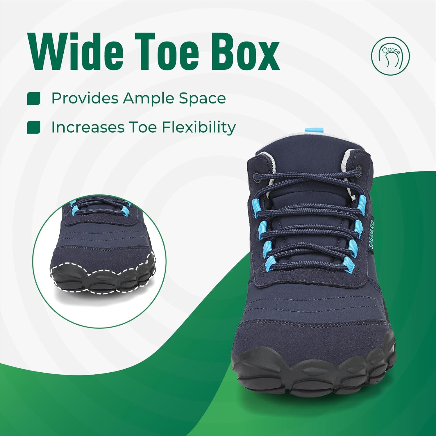 Detalle de SAGUARO Barefoot Shoes uomo/donna minimaliste da trail con punta ampia e suola antiscivolo