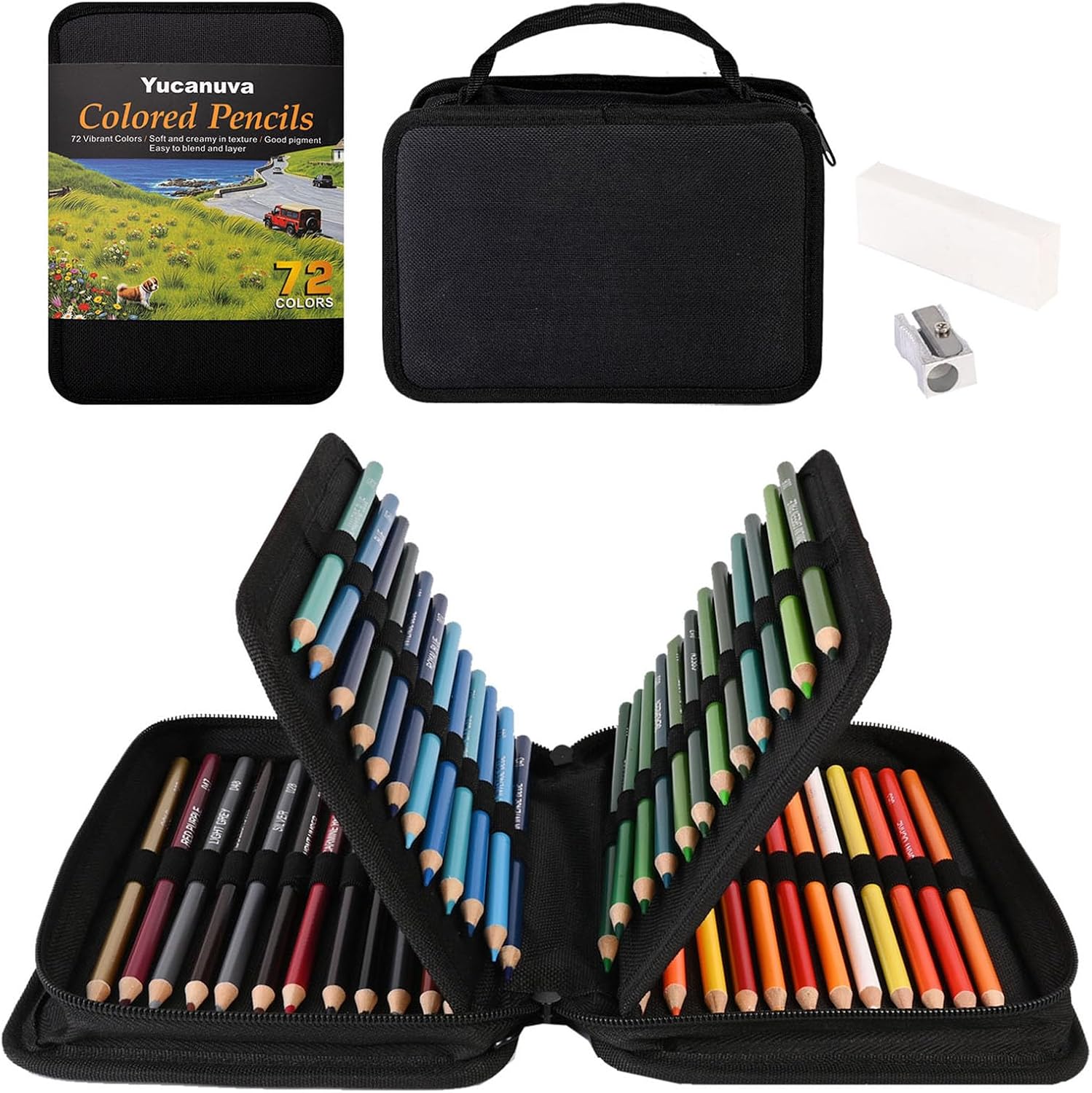 Detalle 2 de Yucanuva 72 Buntstifte Set – professionelles Holzstift-Set für Erwachsene, Anfänger und Künstler