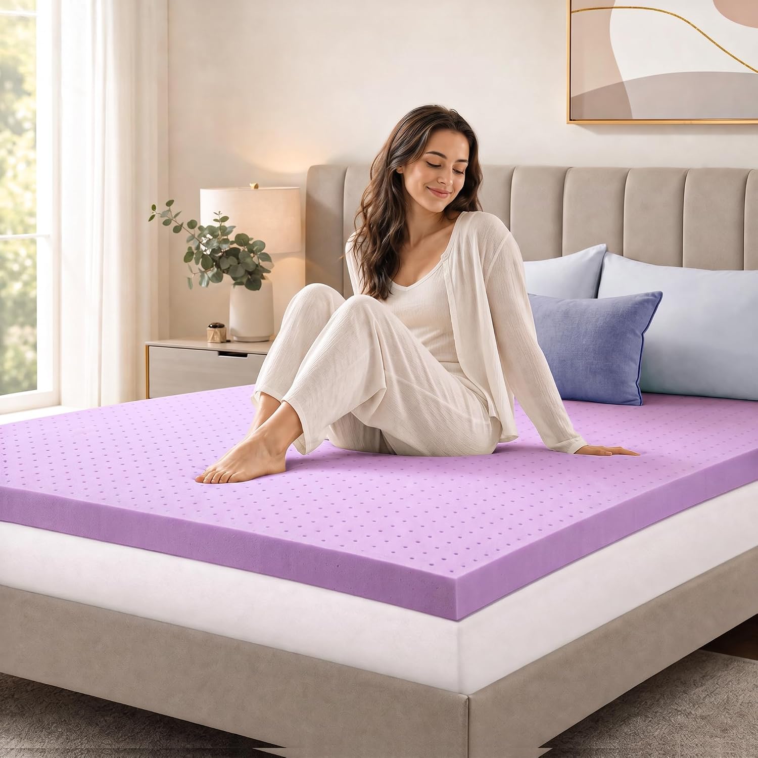 Detalle 1 de DUMOS Memory Foam Mattress Topper, Cal King