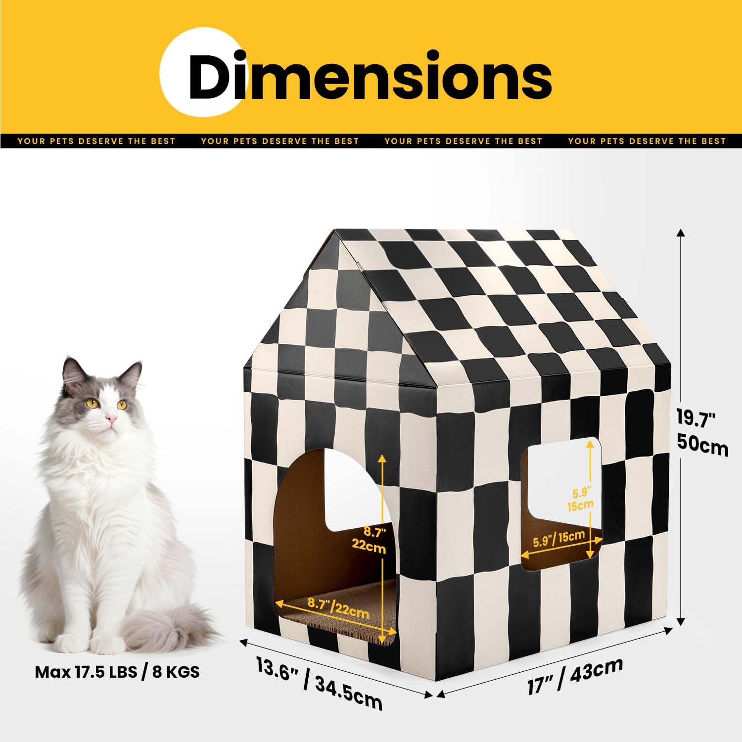 Detalle 1 de Conlun Large cardboard cat scratch house