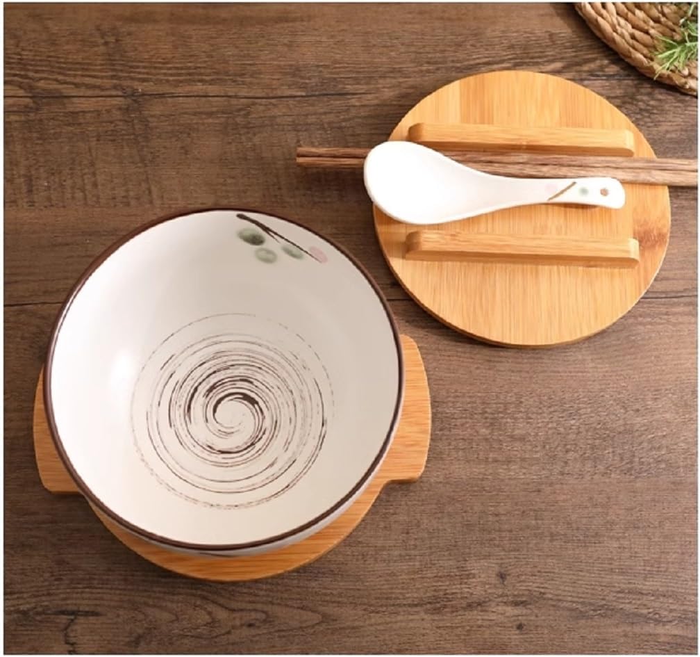 Detalle de lachineuse miska do ramenu z porcelany, 16 cm, 1000 ml, z łyżką i pałeczkami