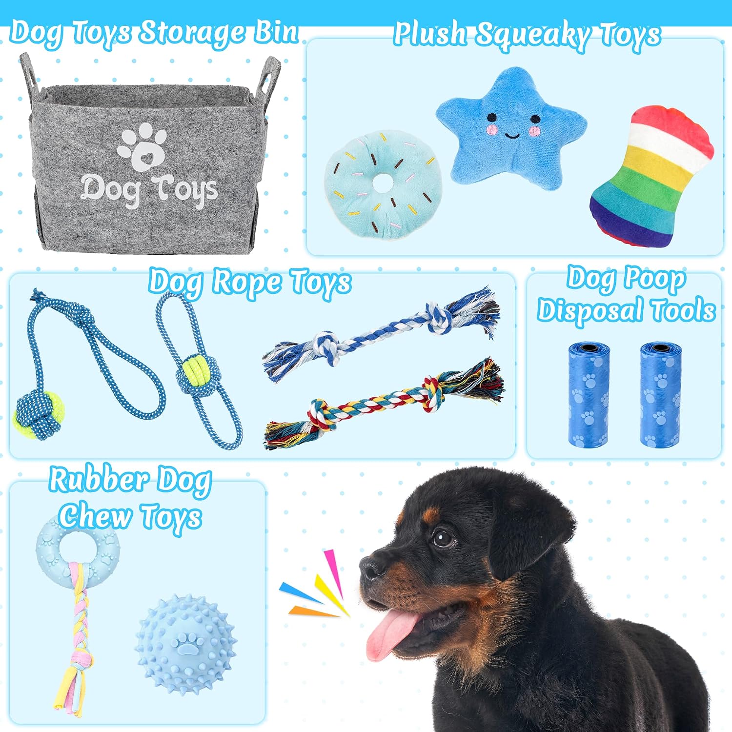 Detalle 2 de Ousiya 12 Pack Puppy Teething Toys Set