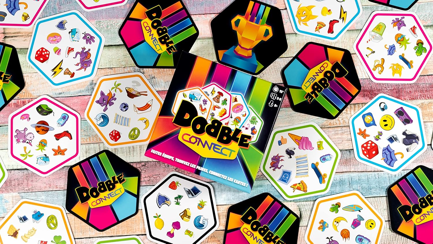 Thumbnail 5 de Asmodee Dobble Connect reaction card game ๐