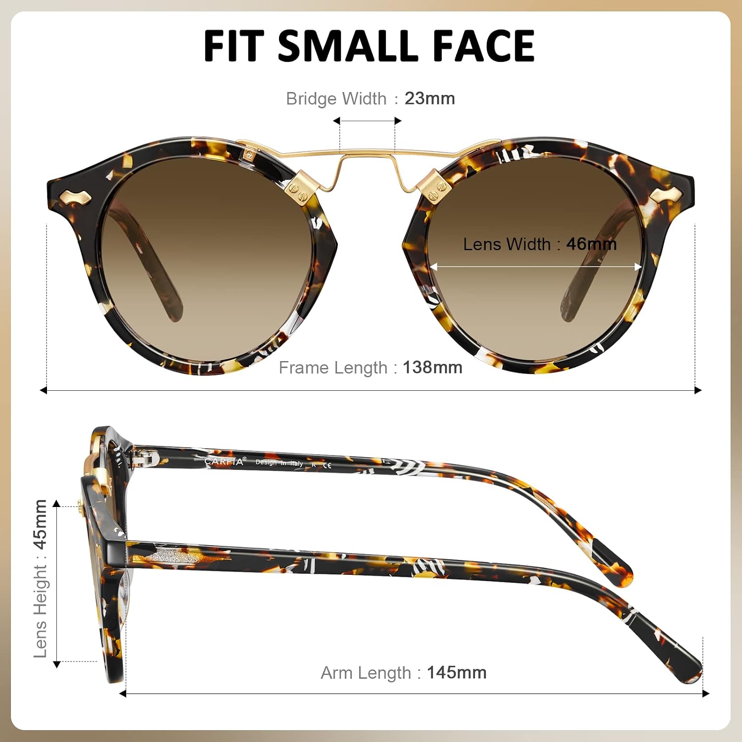 Thumbnail 3 de Carfia CA5395 Round Polarised Sunglasses