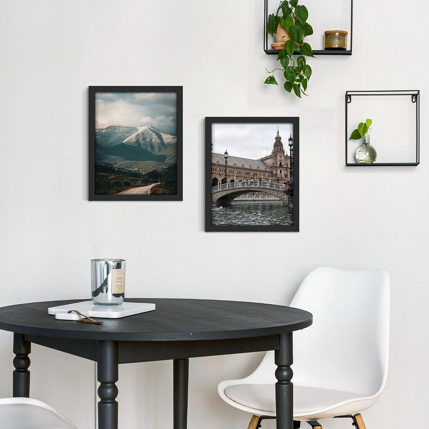 Detalle 2 de Fisnish 11x14 Picture Frame: Versatile Black Frame for Tabletop or Wall Display