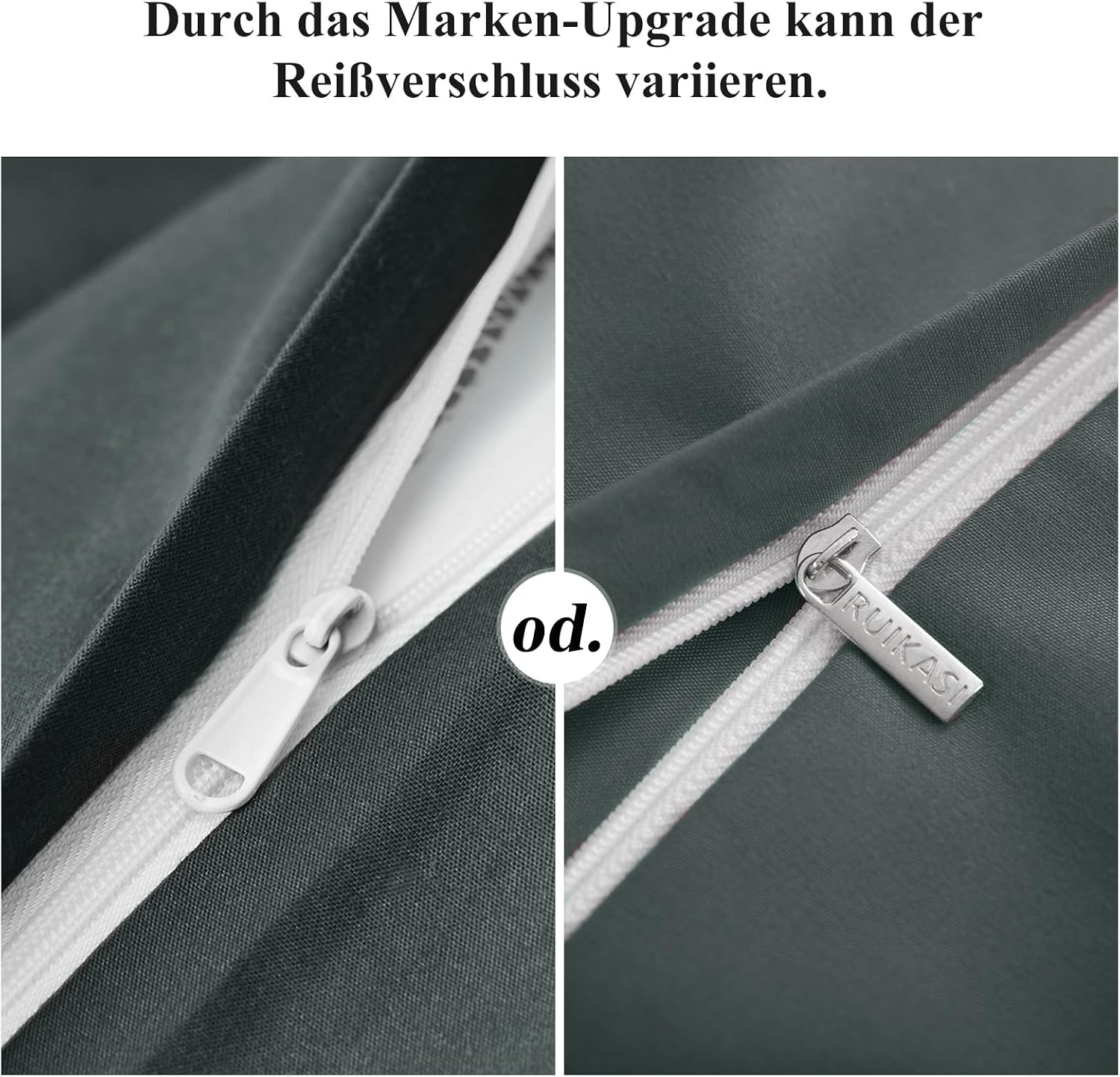 Detalle 2 de RUIKASI Kissenbezug 40 x 80 Grün im 2er Set