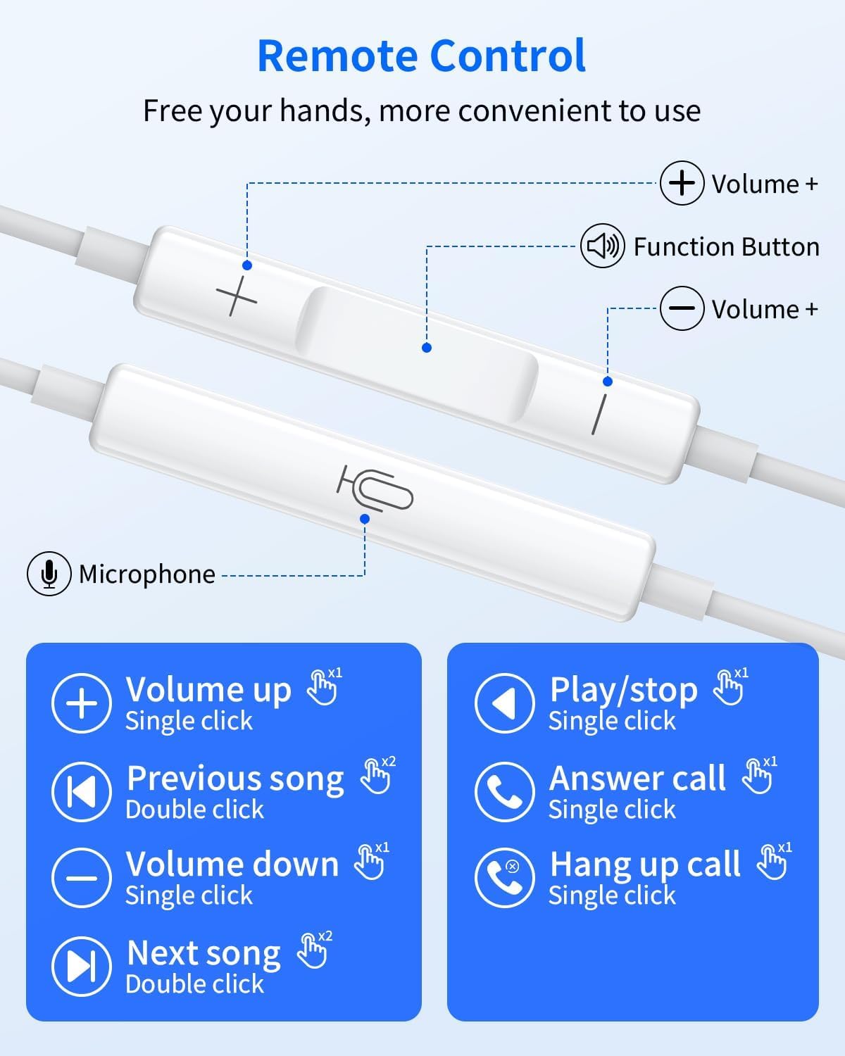 Thumbnail 5 de iPhone Headphones Wired with Lightning Connector (MFi Certified) – In-Ear Earphones with Built‑in Mic and Volume Control