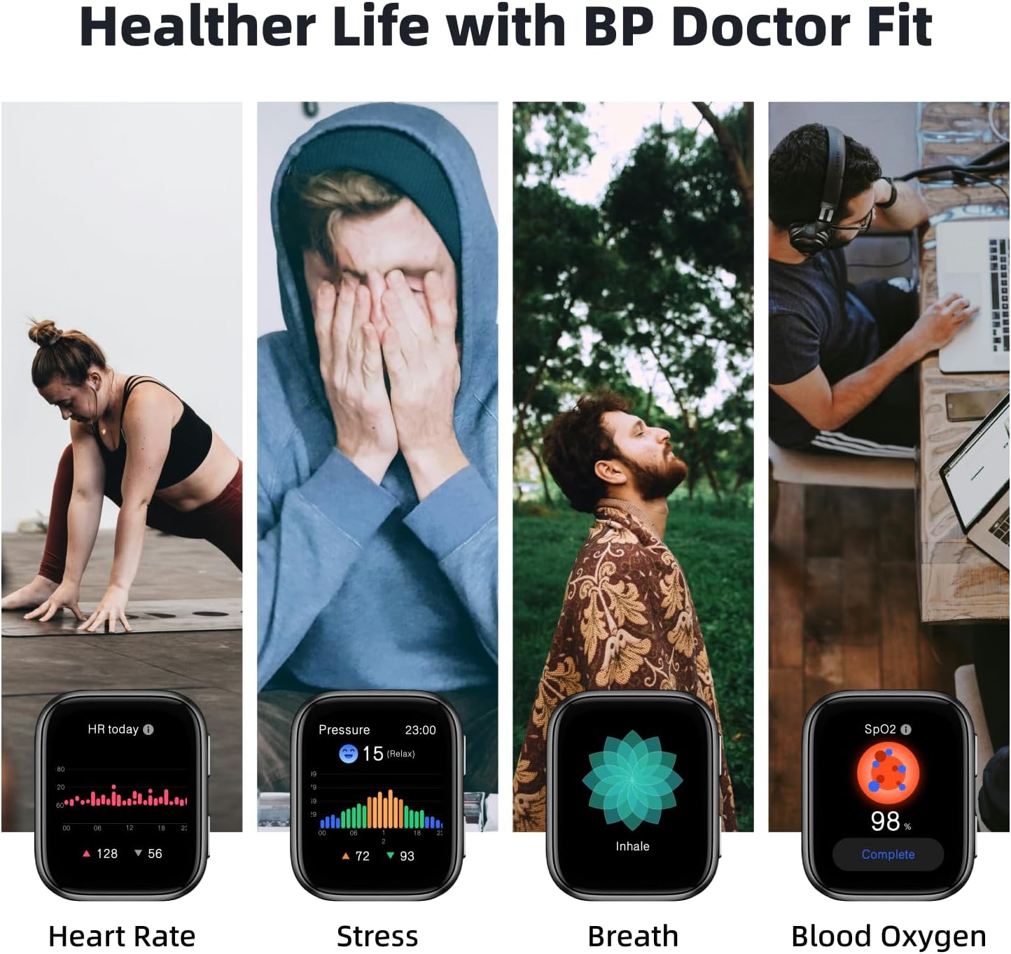 Thumbnail 4 de Blood Pressure Smart Watch with 1.95" Display and Inflatable Cuff