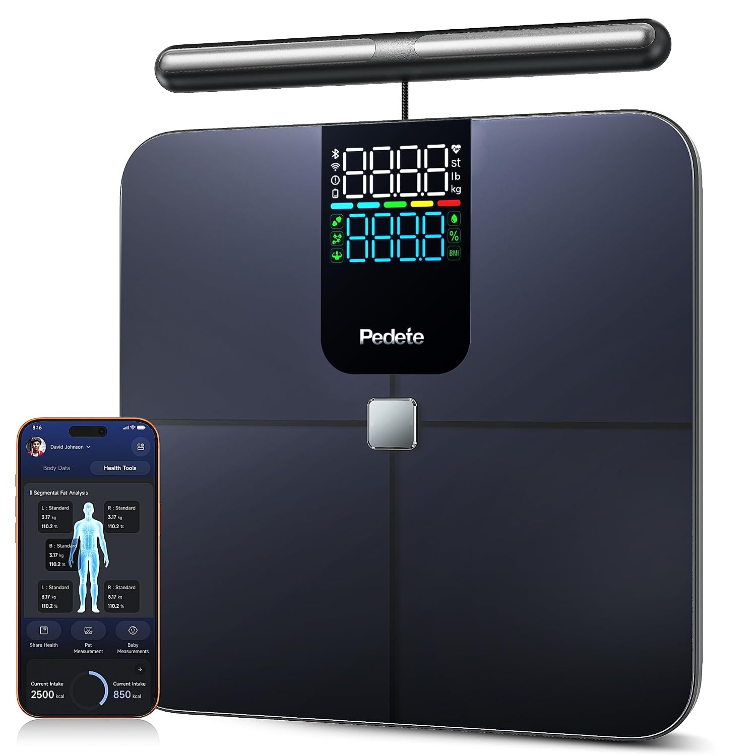 Detalle de Digital 8-Electrode Body Fat Scale 180kg ✨⏱