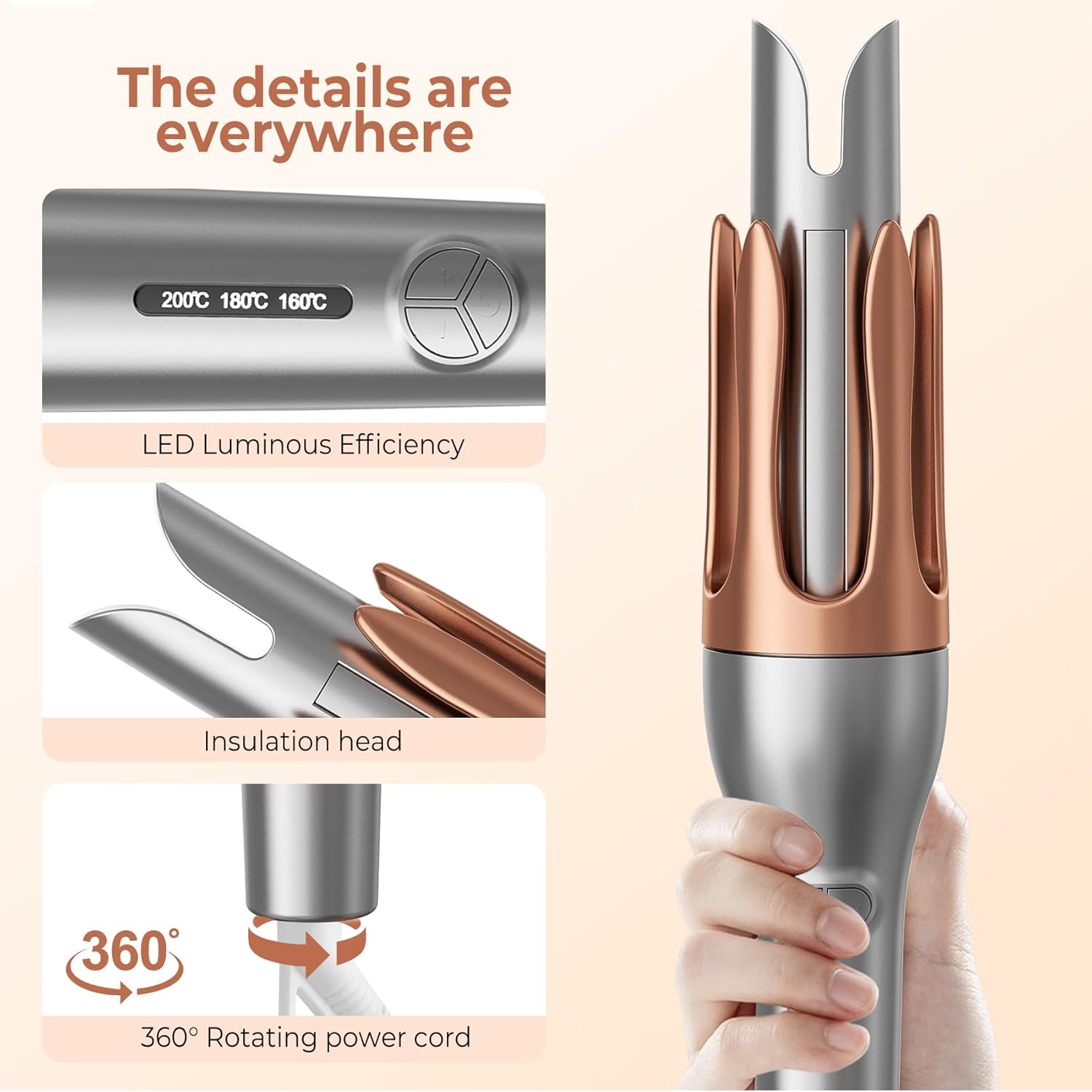 Thumbnail 4 de Hair Curler: Portable Automatic Curling Iron with 32mm Tourmaline Ceramic Barrel