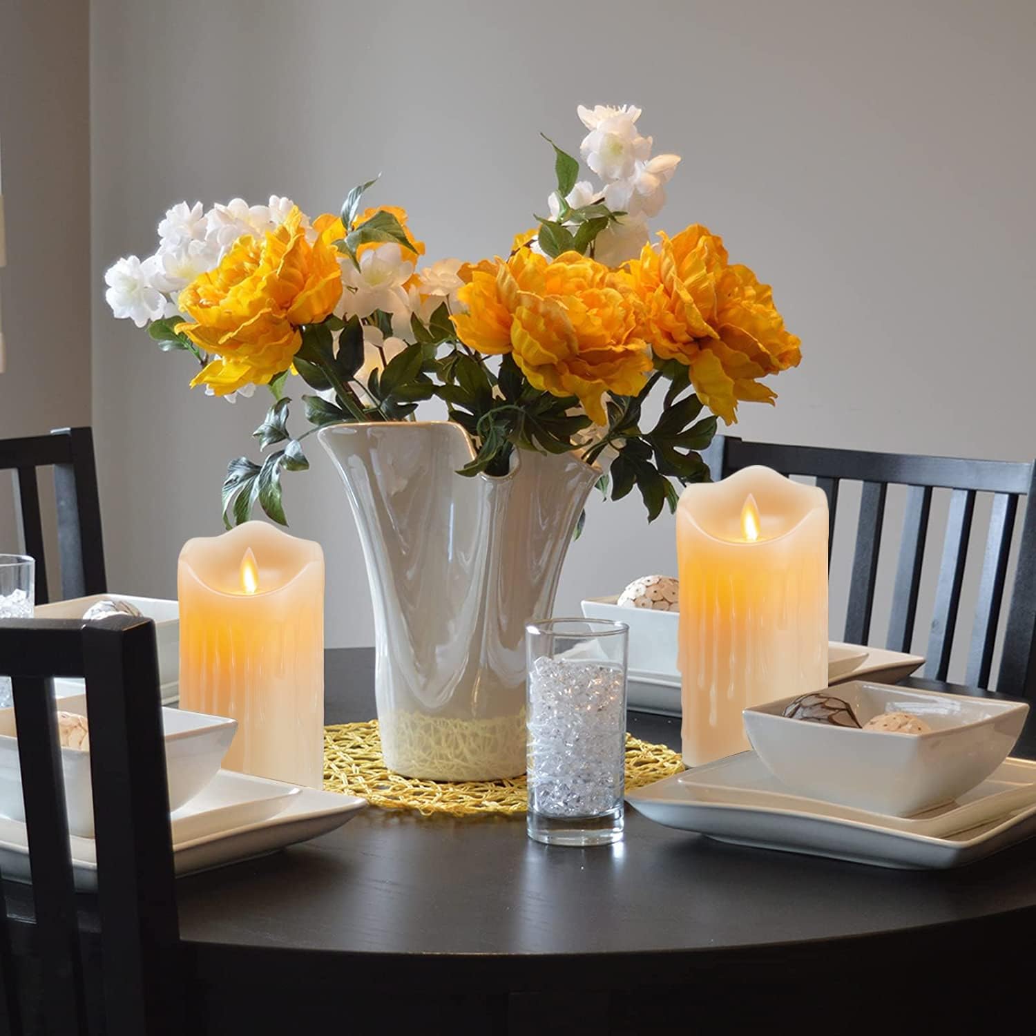 Thumbnail 5 de Candele LED ricaricabili con telecomando e fiamma danzante (24 ore/12,5 cm) effetto cera—avorio