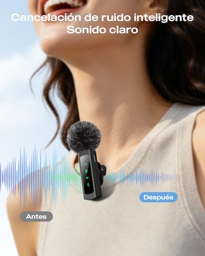 Detalle 2 de CoolSwan 2 Pack Micrófono Inalámbrico de Solapa para iPhone, iPad y Android