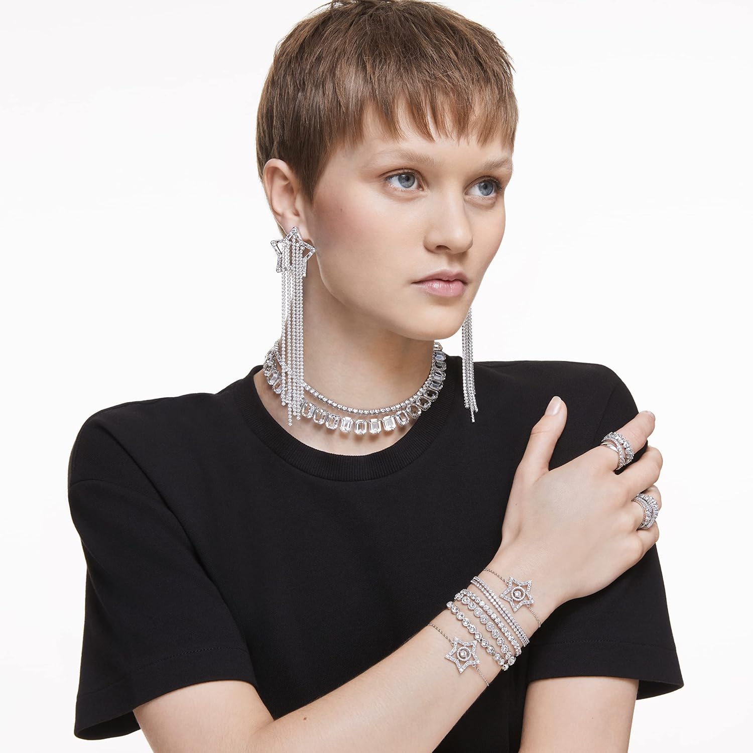 Thumbnail 4 de Swarovski Emily Bracelet for Women: Brilliant White Crystals with Rhodium Plating
