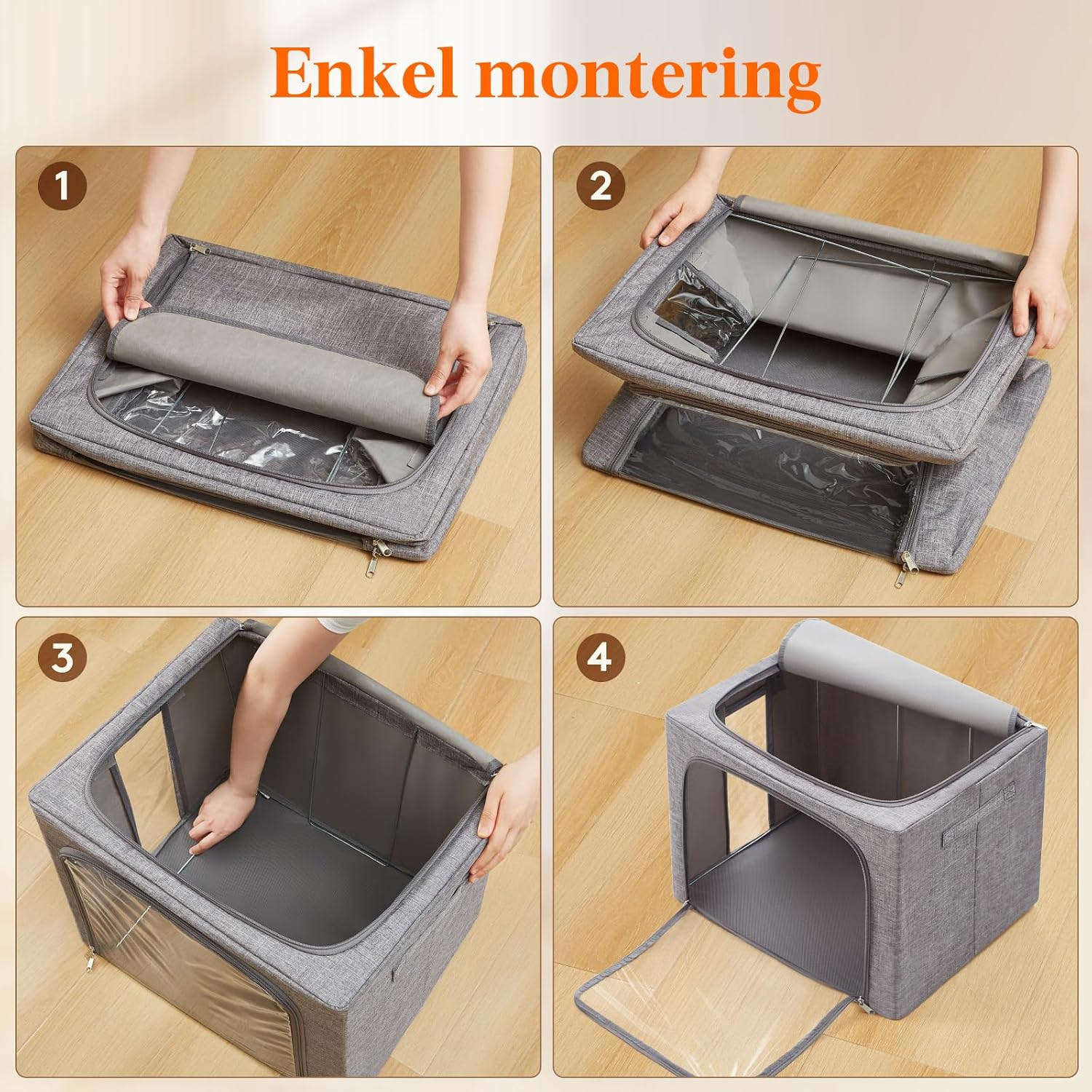 Thumbnail 6 de Lifewit 23224 klädförvaringslådor med metallram, 75 liter, 3-pack