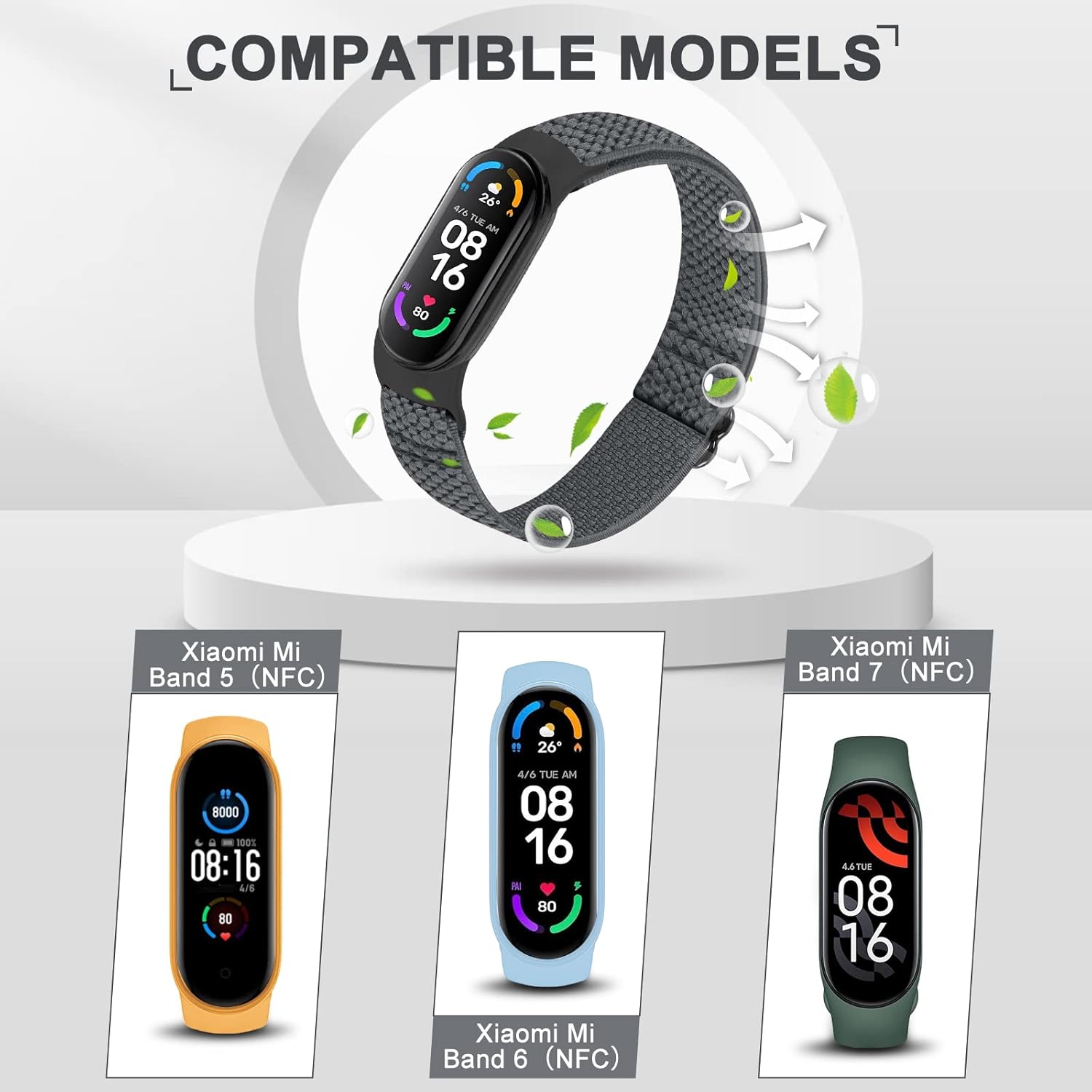 Thumbnail 2 de enkic Elastisch Armband für Mi Band 7/6/5 140–250 mm