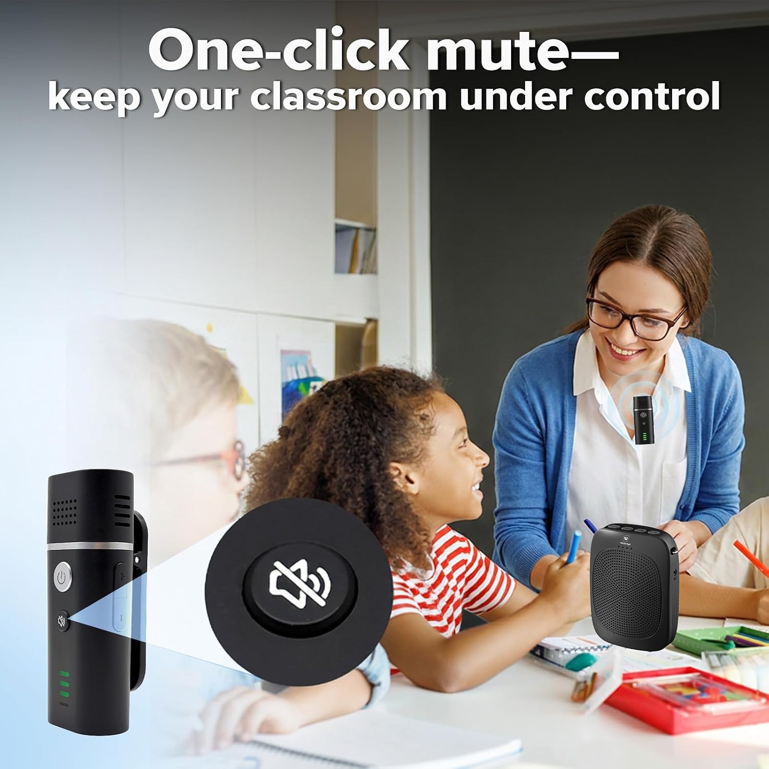 Detalle 2 de SANMIC C006 15W Voice Amplifier with Wireless Lapel Microphone and Bluetooth