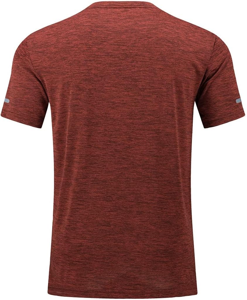 Detalle 2 de KEFITEVD Herren Funktionsshirt kurzarm – schnelltrocknend, atmungsaktiv und mit reflektierenden Streifen