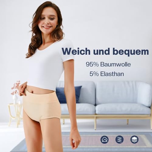Detalle 2 de TUUHAW Nude Underwear Ladies Knickers Size 12 Panties for Women 5 Pack