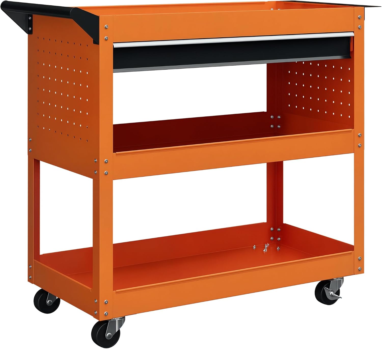 Detalle de DURHAND B20-065V00OG werkplaatswagen met 3 legplanken en lade