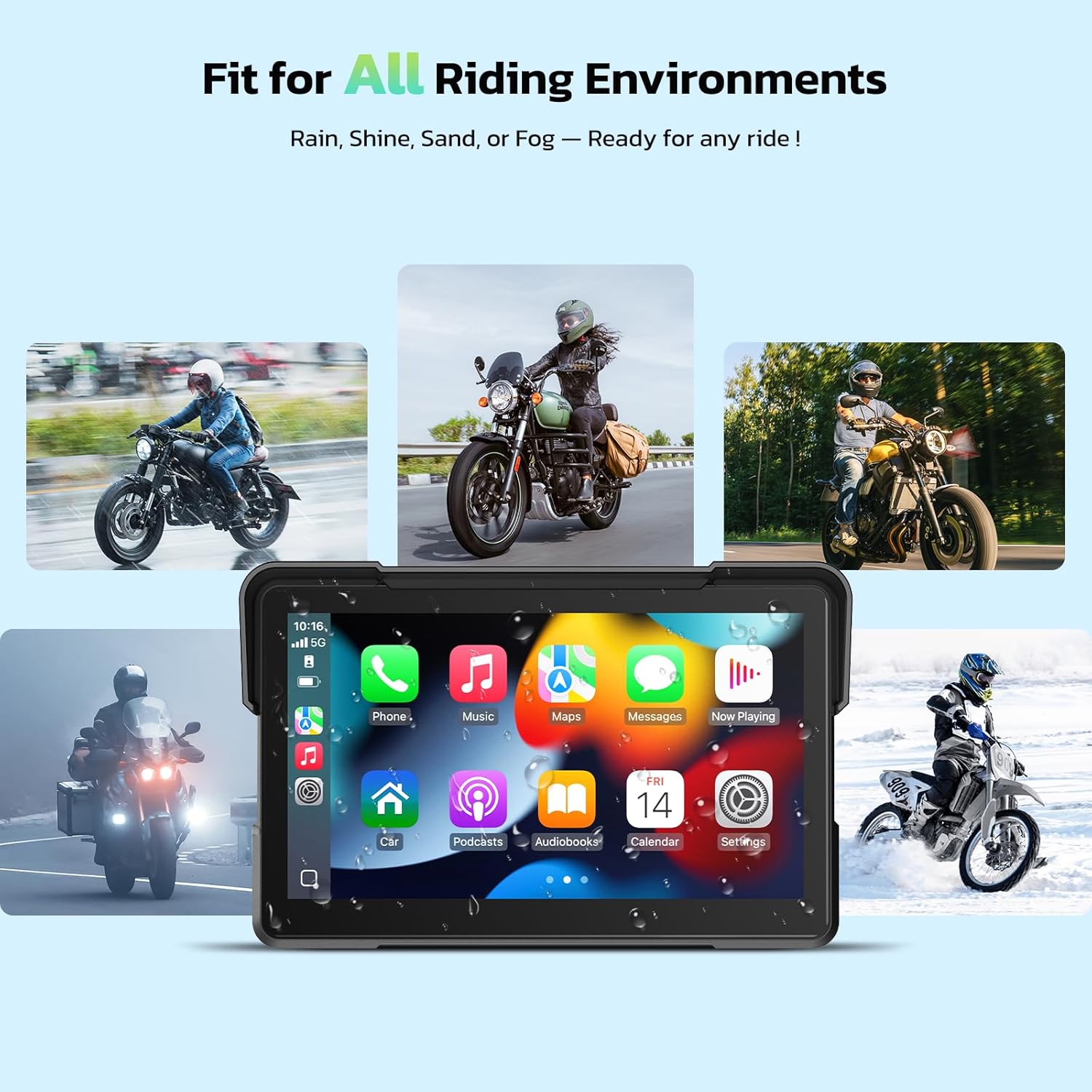 Thumbnail 5 de LAMTTO 7-Inch Wireless CarPlay GPS Navigation System for Motorcycles