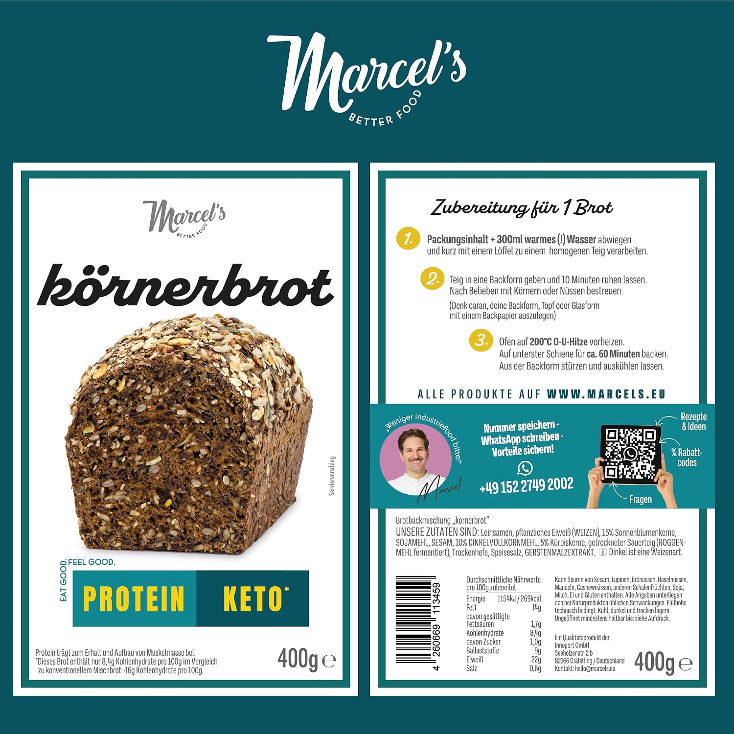 Thumbnail 6 de Keto Brot Marcel’s Saftiges Körnerbrot 1200 g