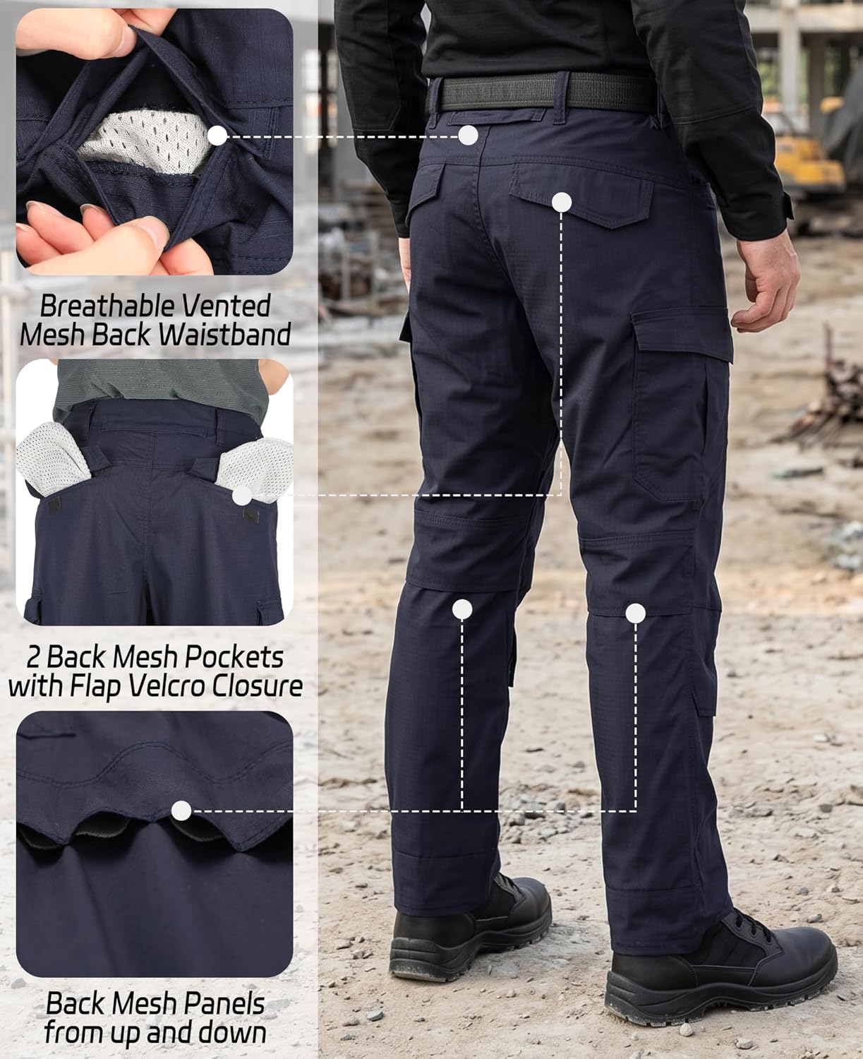 Detalle 2 de BOCOMAL FR Cargo Work Pants, Ripstop
