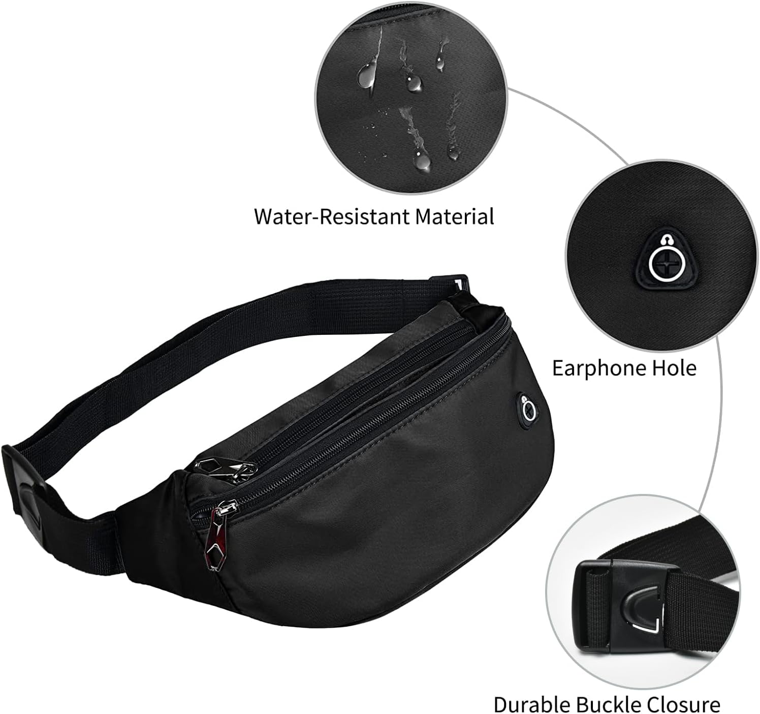 Thumbnail 2 de ZOORON Waterproof Fanny Pack for Men and Women – Hands-Free Sports Waist Bag for Travel, Hiking & Running