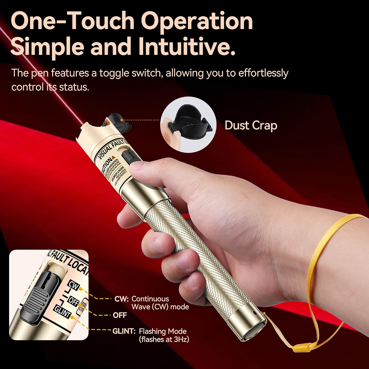 Thumbnail 4 de RAINLEOTI VFL-50MW 光ファイバー障害探知器、650nm赤色光・2.5mm汎用コネクタ付き