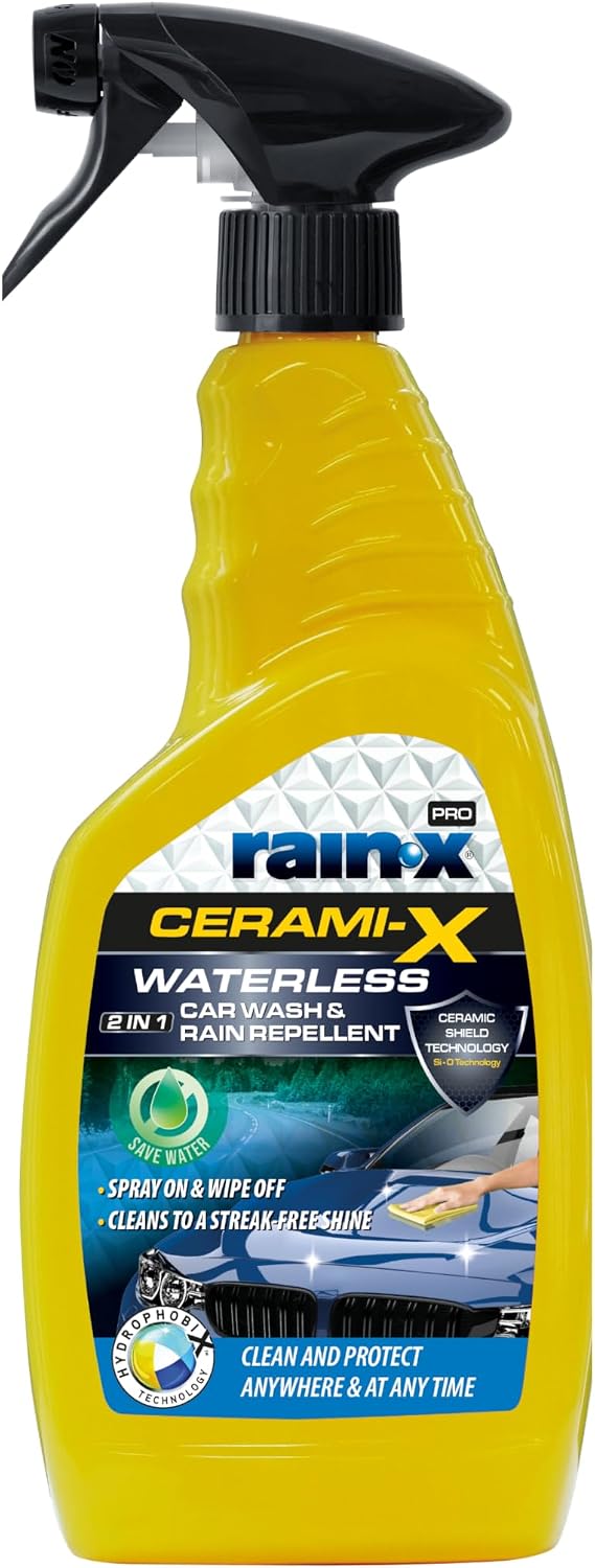 Rain-X Nettoyant Voiture Sans Eau avec Traitement Céramique – 750 ml : brillance, protection et praticité à portée de spray