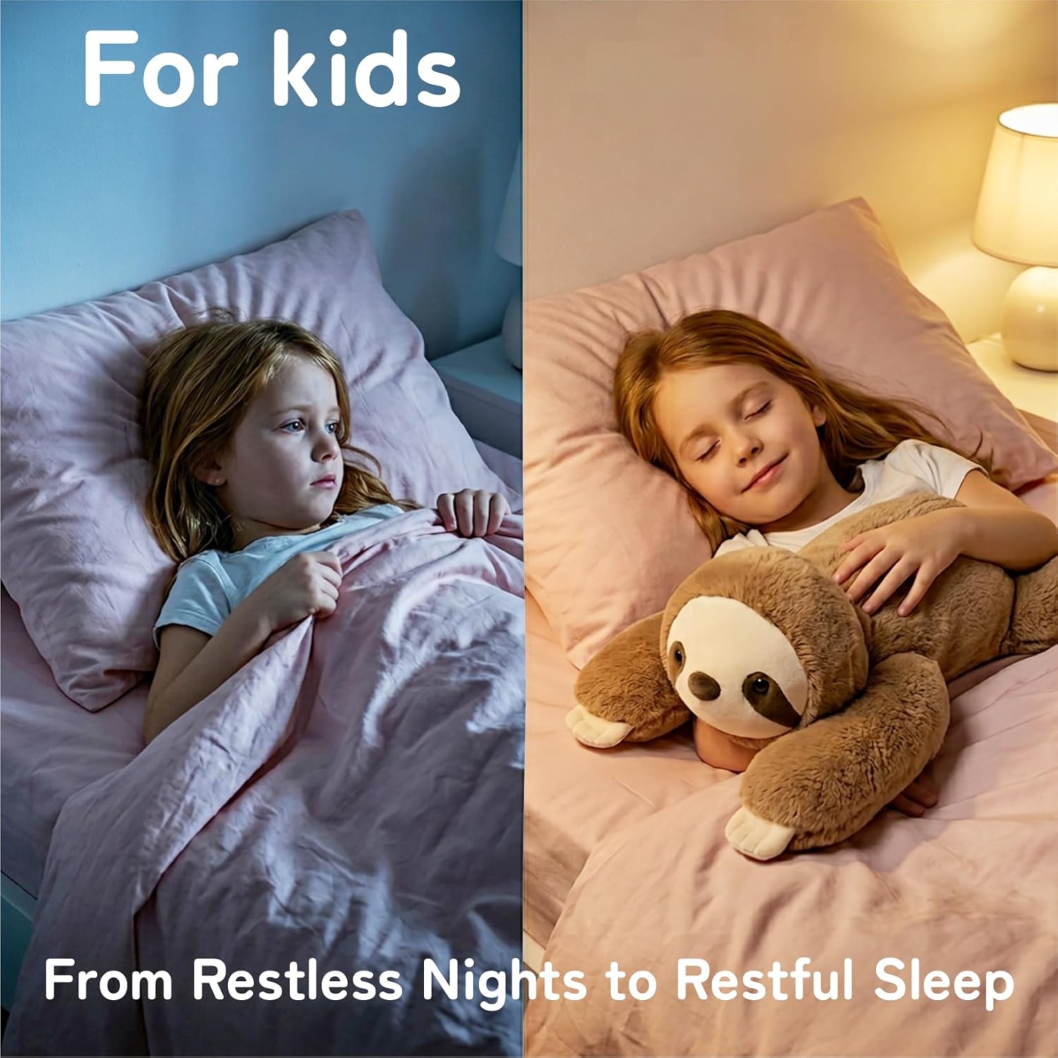 Detalle de Niuniu Daddy 20" Weighted Sloth Plush — 3.3 lb Comfort Pillow for All Ages