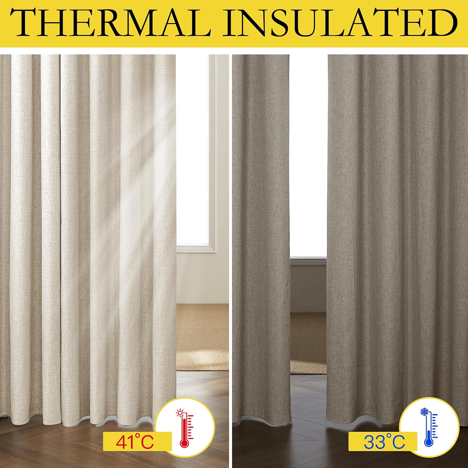 Thumbnail 3 de NICETOWN 84in Blackout Linen Curtains 🪟