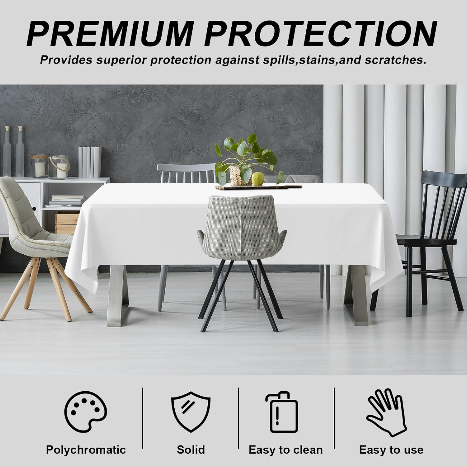 Detalle 2 de ZHZJCKSHB 54in x 160ft plastic table cover roll ๐งป