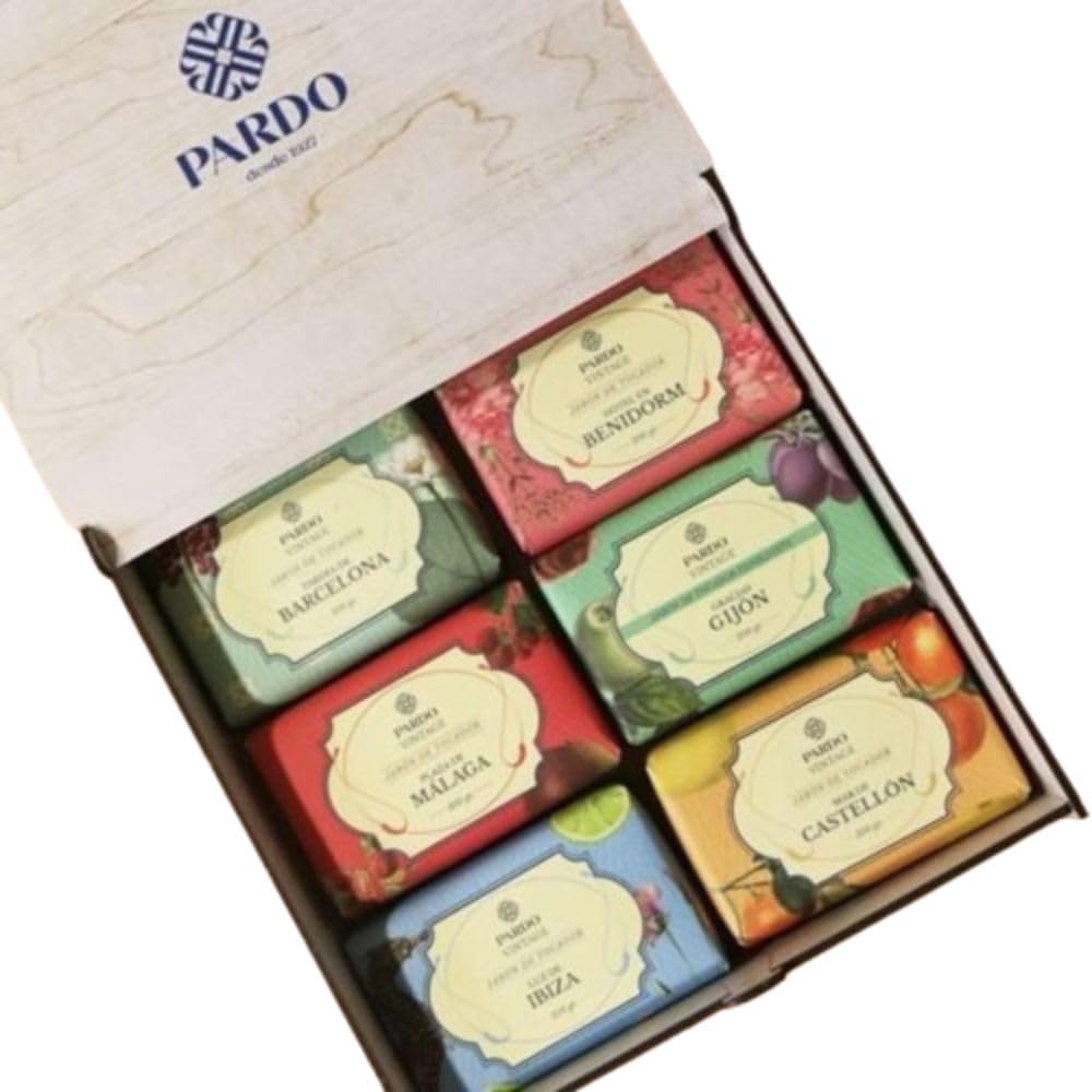 Detalle de Jabones Pardo Vintage Dreams – zestaw 6 mydeł w kostce po 200 g
