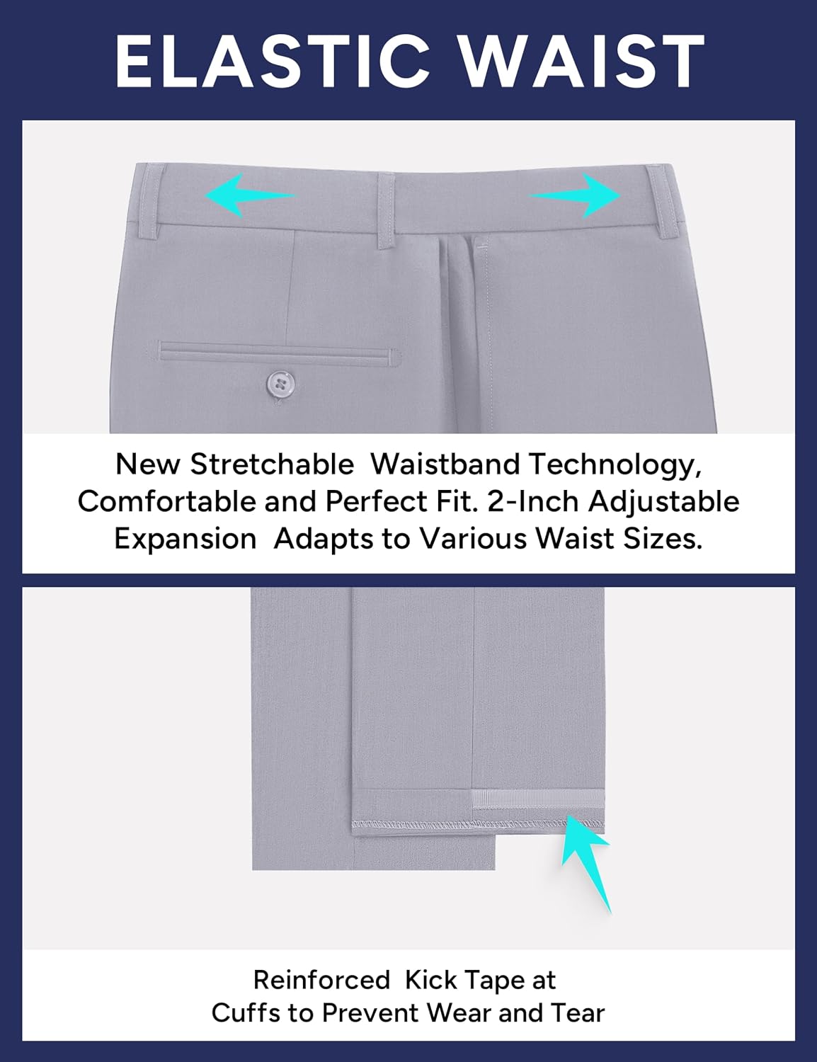 Detalle 1 de Pacific Perfect Men's Dress Pants, 4-Way Stretch