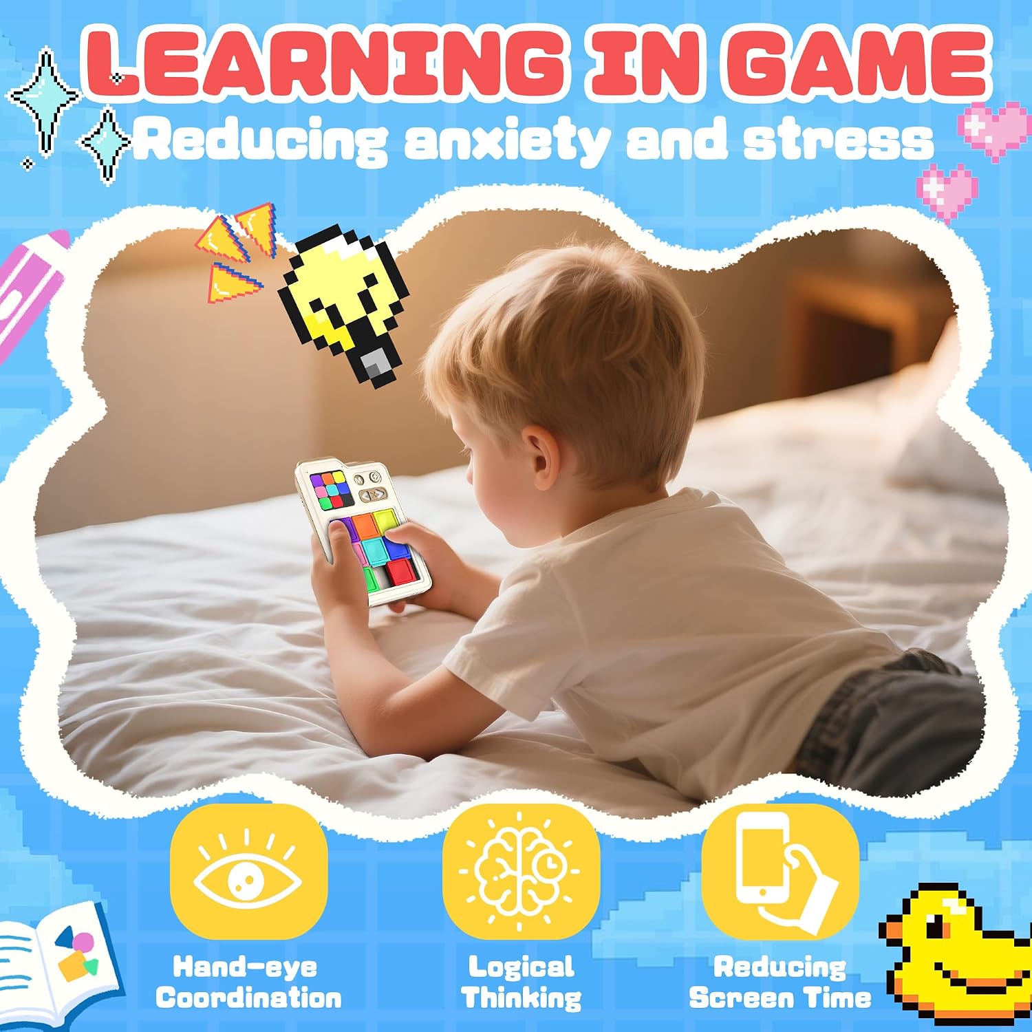 Detalle de SMILESSKIDDO Kids’ Electronic Sliding Puzzle, 1,000+ Challenges