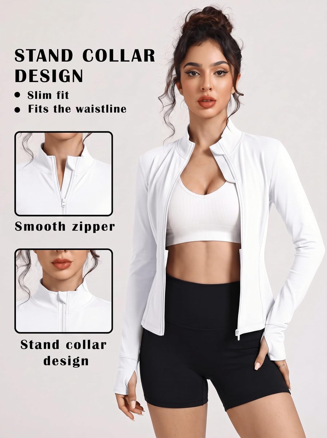Detalle de Women's Workout Jacket in Polyester-Spandex