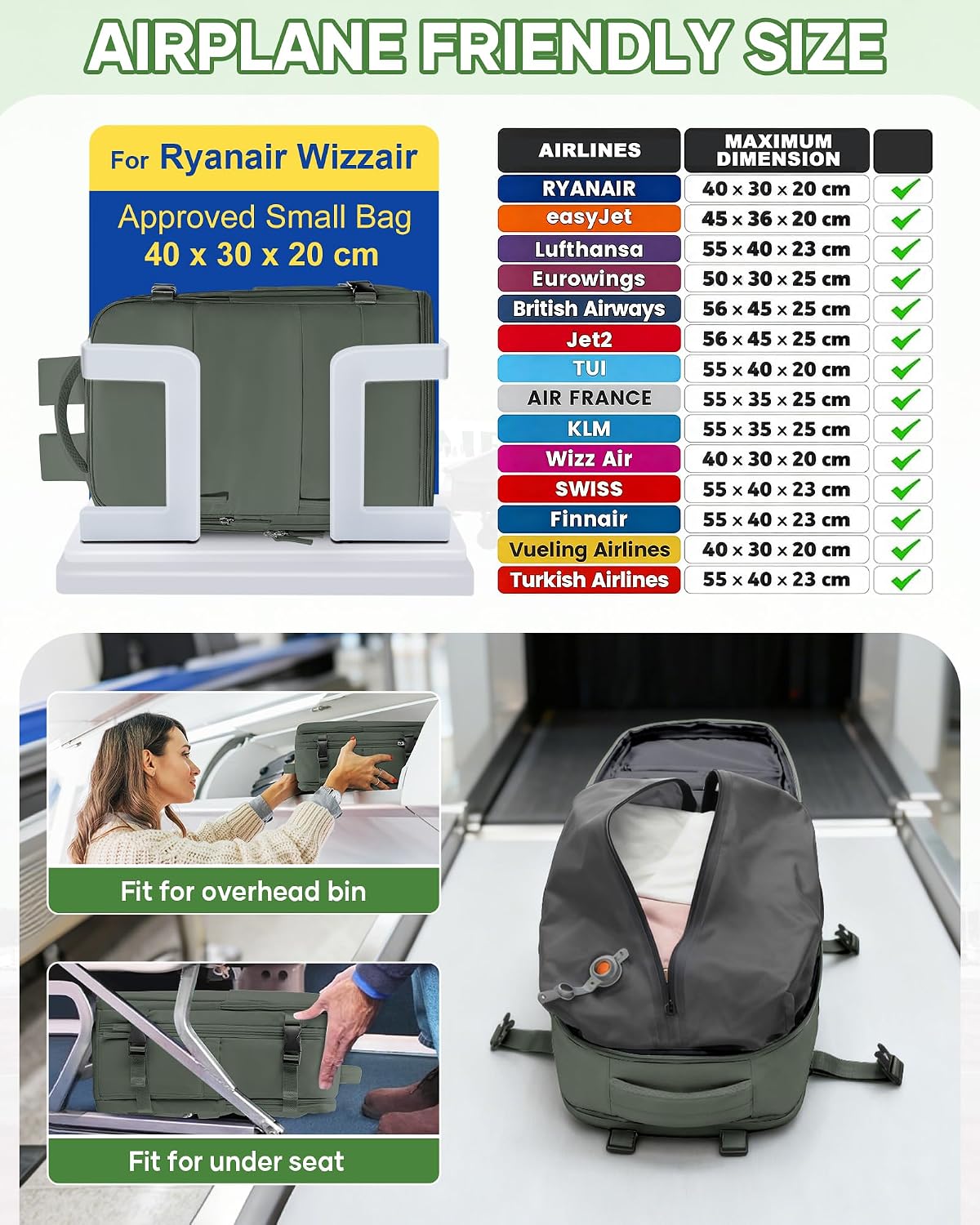 Thumbnail 3 de SZLX Vacuum Backpack Travel Bag with Pump — Ryanair Cabin Size 40x30x20