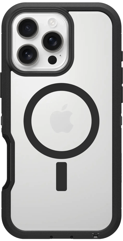 Detalle de OtterBox Defender XT Backcover für iPhone 16 Pro Max mit MagSafe – Transparent mit schwarzem Rand