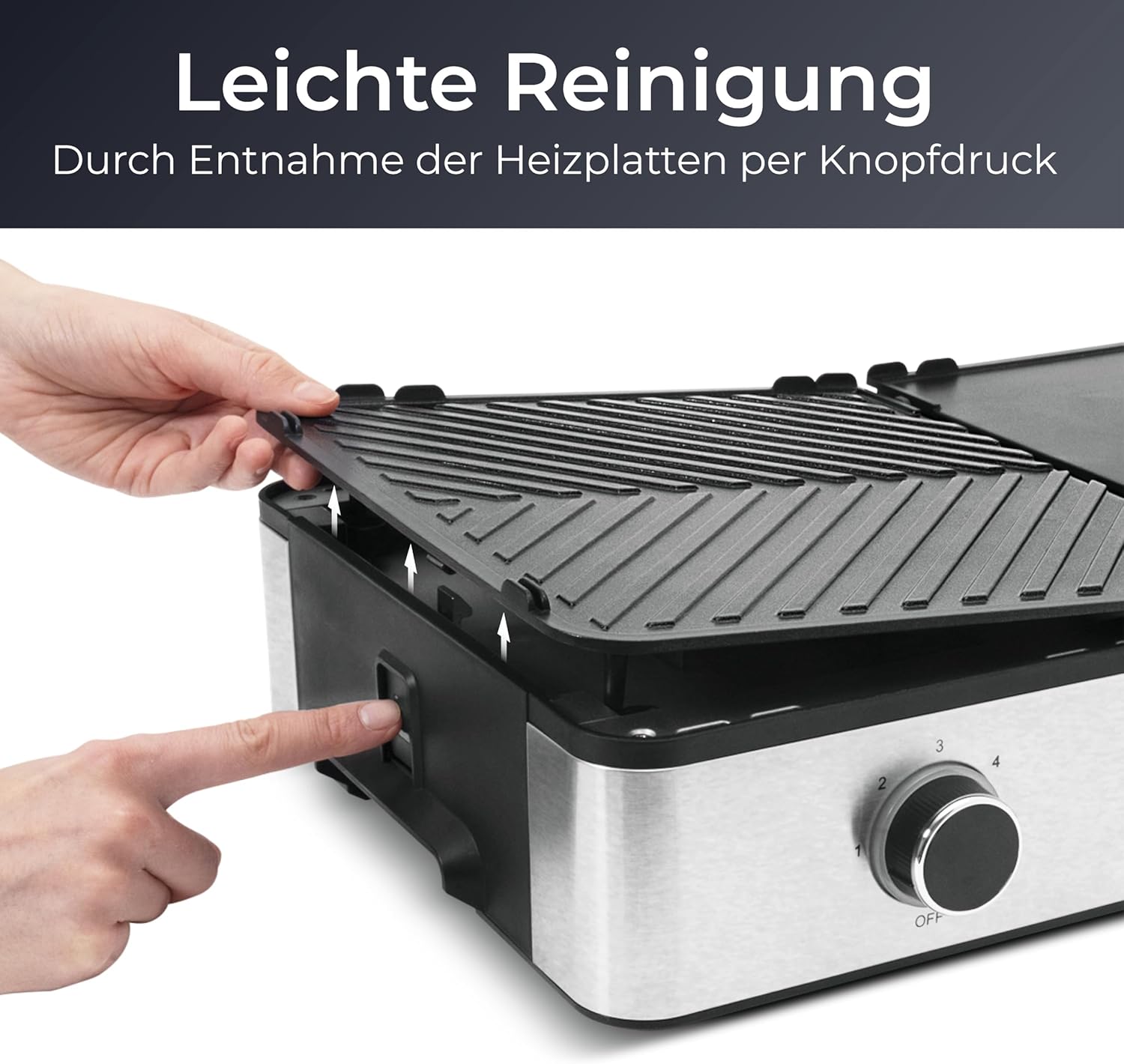 Thumbnail 4 de KLAMER Elektrogrill mit Duo-Platten, abnehmbaren Platten & separater Temperatureinstellung