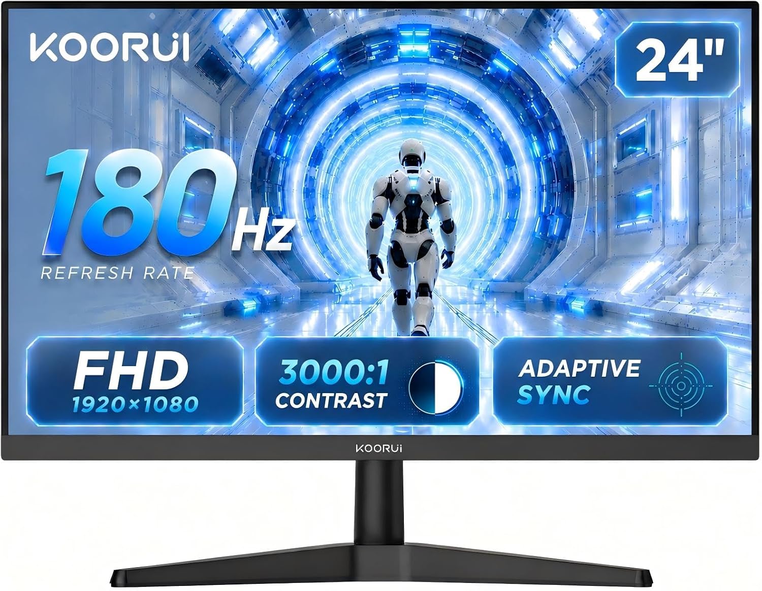 Imagen de KOORUI 24" Gaming Monitor (240Hz, 1ms) with FHD HDR400, VA Panel, Adaptive Sync, HDMI 2.0 + DP 1.4 en OfertitasTOP