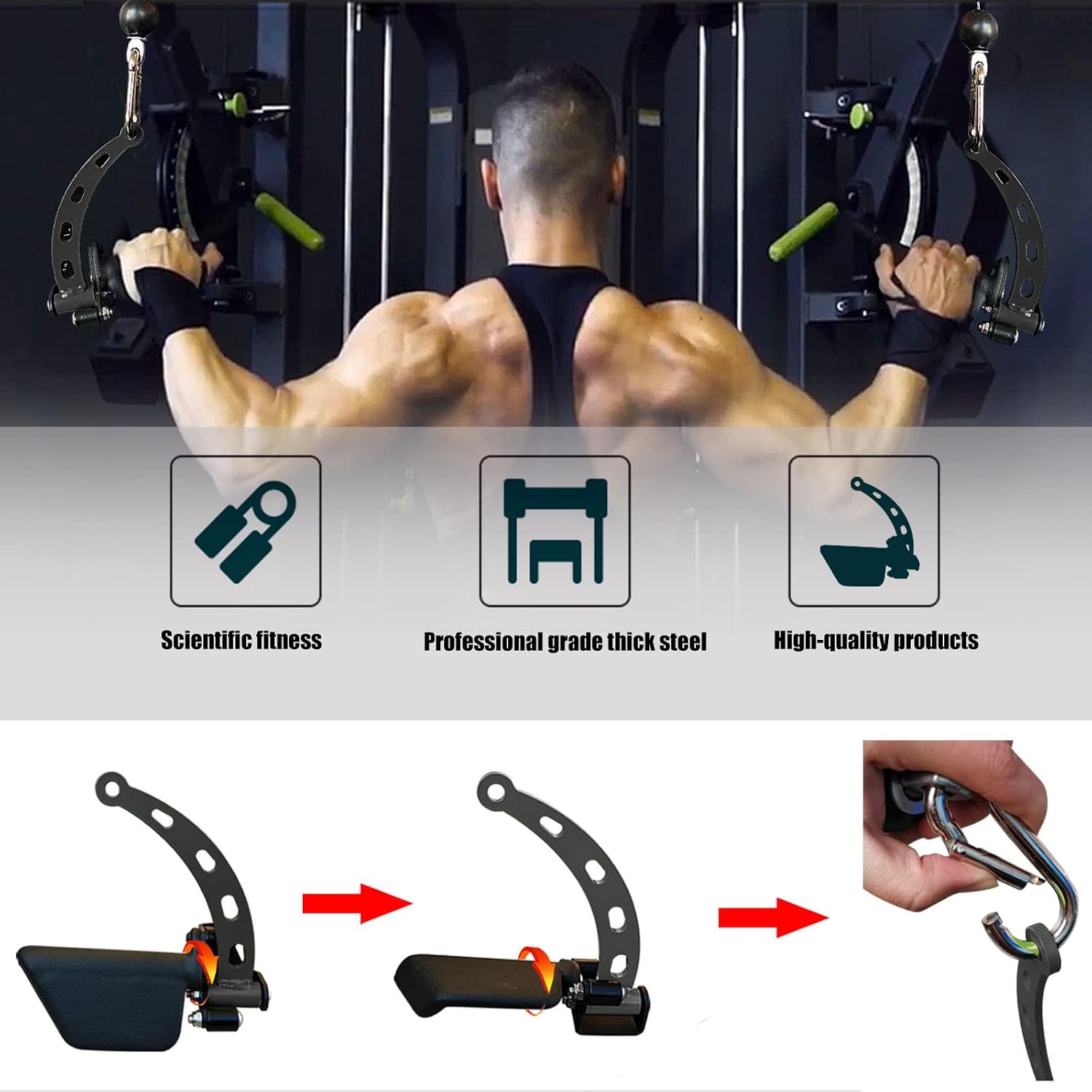 Thumbnail 3 de KORIKAHM 002 verstelbare lat-pulldownstang voor pulldowns en T-bar rows