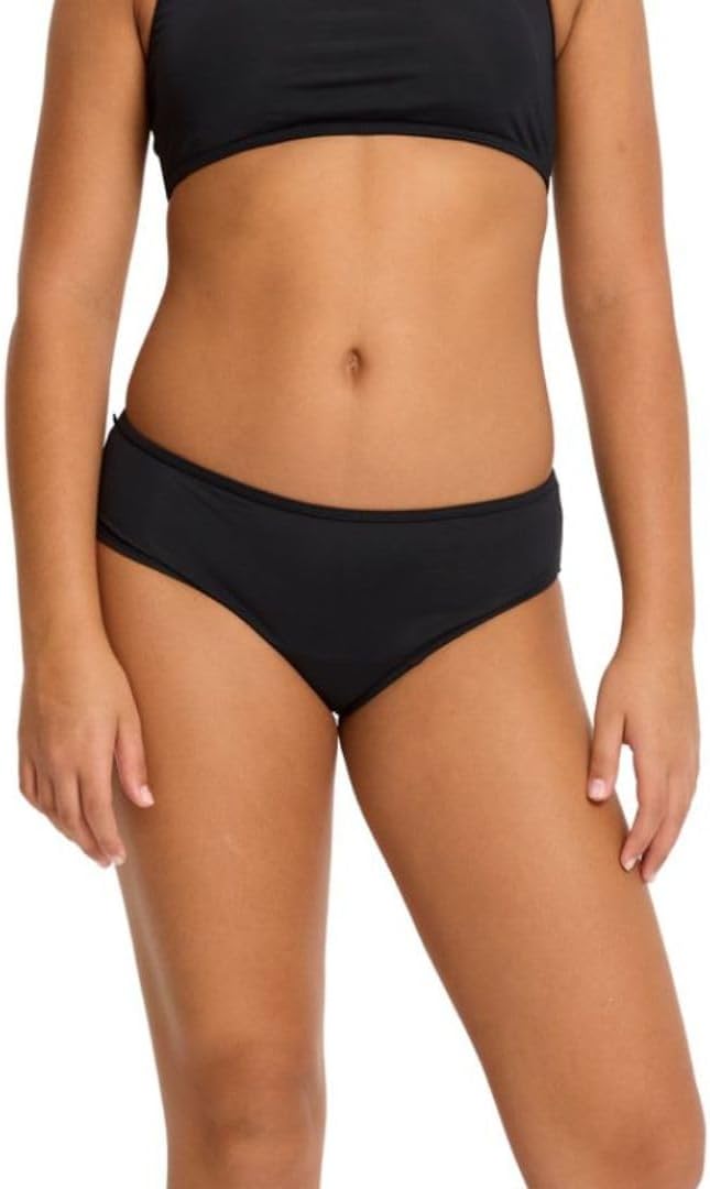 Detalle de Modibodi Pantalon menstruel pour Adolescente – Bas de Bikini Noir, absorbant léger à modéré
