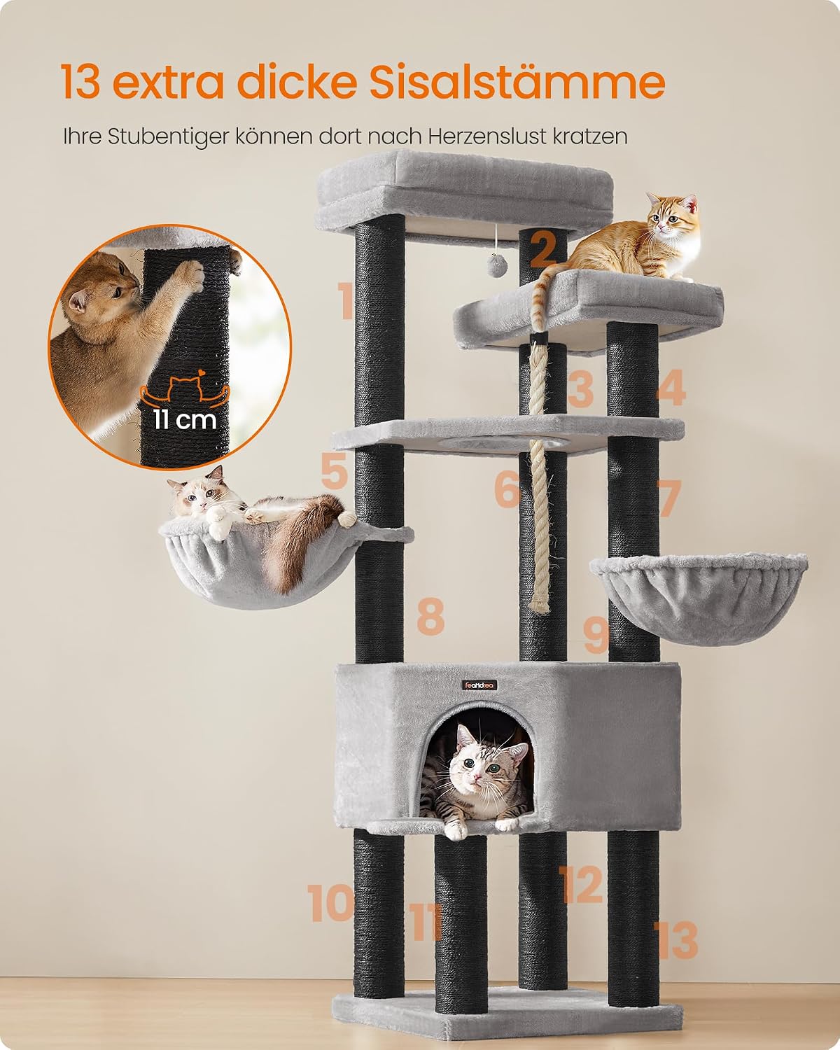 Detalle de Feandrea Kratzbaum PCT008G02 XXL 186,7 cm Katzenbaum 🐱